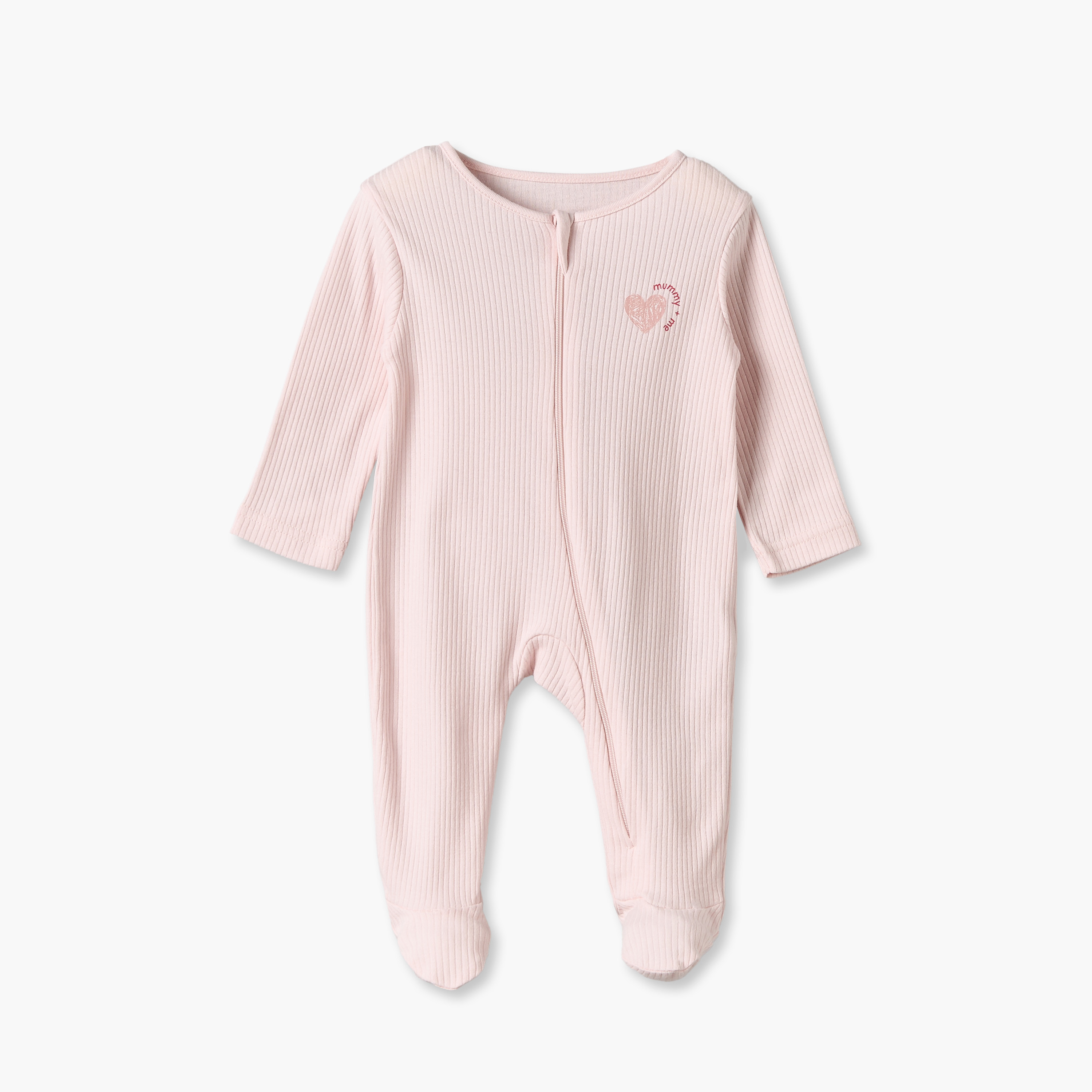 Pack of 5 Juniors Cotton Crew Neck Long Sleeves Sleepsuits with Heart Print-baby-girls-clothing-nightwear-sleepsuits-image-4