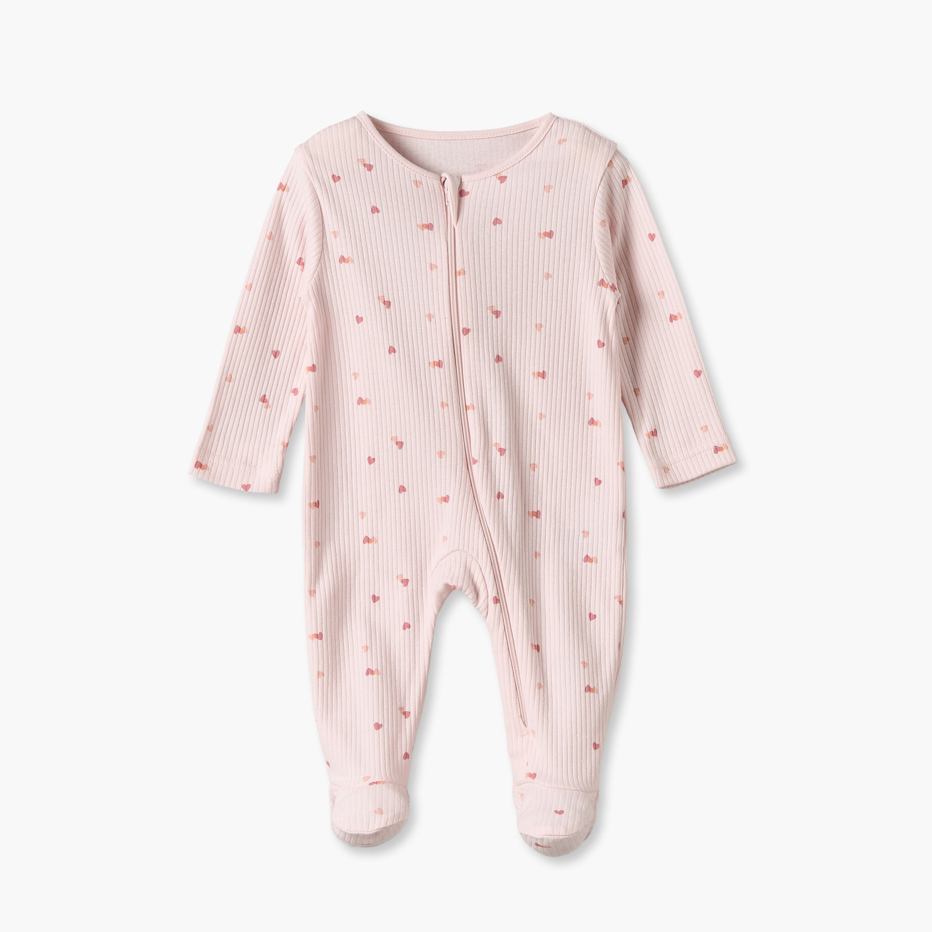 Pack of 5 Juniors Cotton Crew Neck Long Sleeves Sleepsuits with Heart Print-baby-girls-clothing-nightwear-sleepsuits-image-5