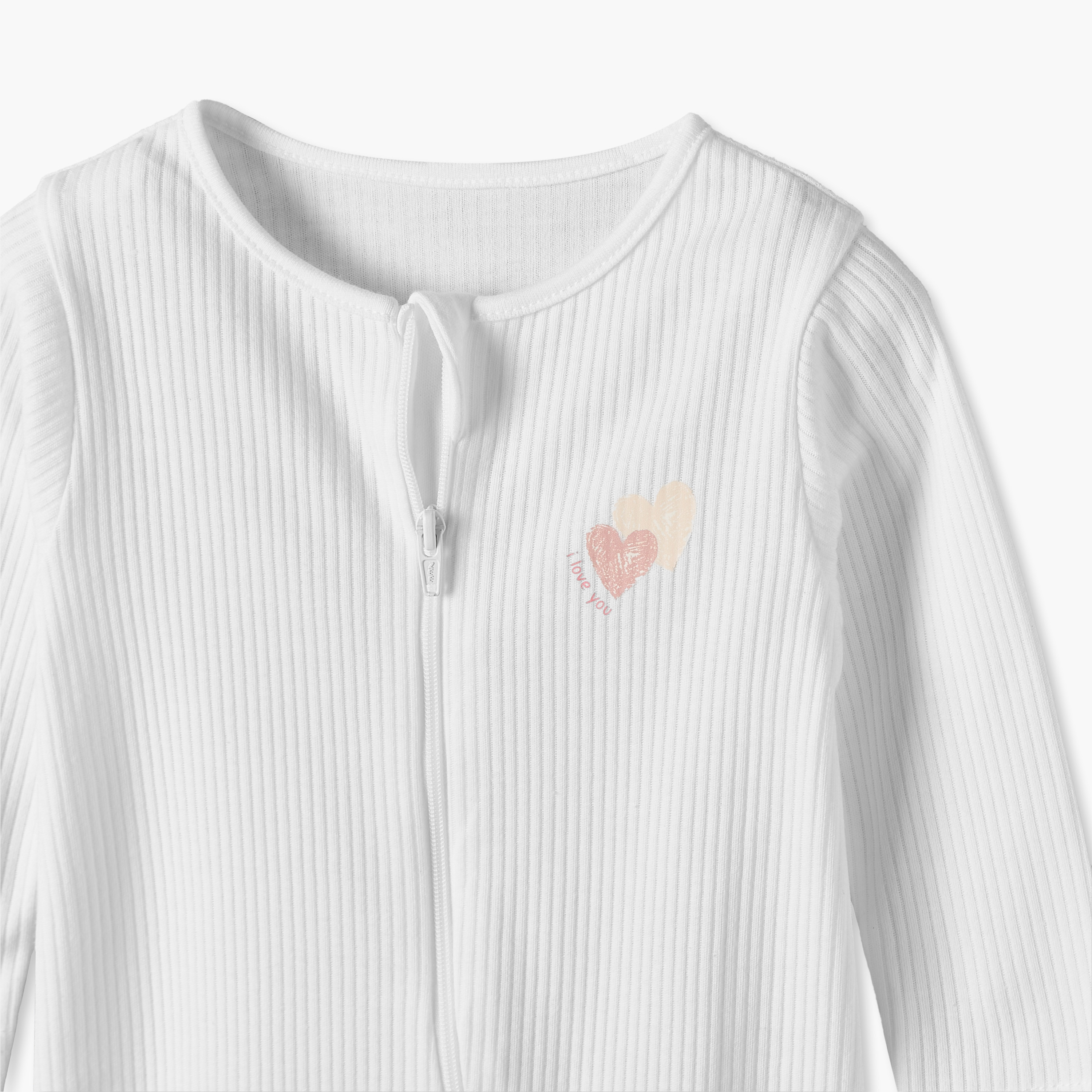 Pack of 5 Juniors Cotton Crew Neck Long Sleeves Sleepsuits with Heart Print-baby-girls-clothing-nightwear-sleepsuits-image-7