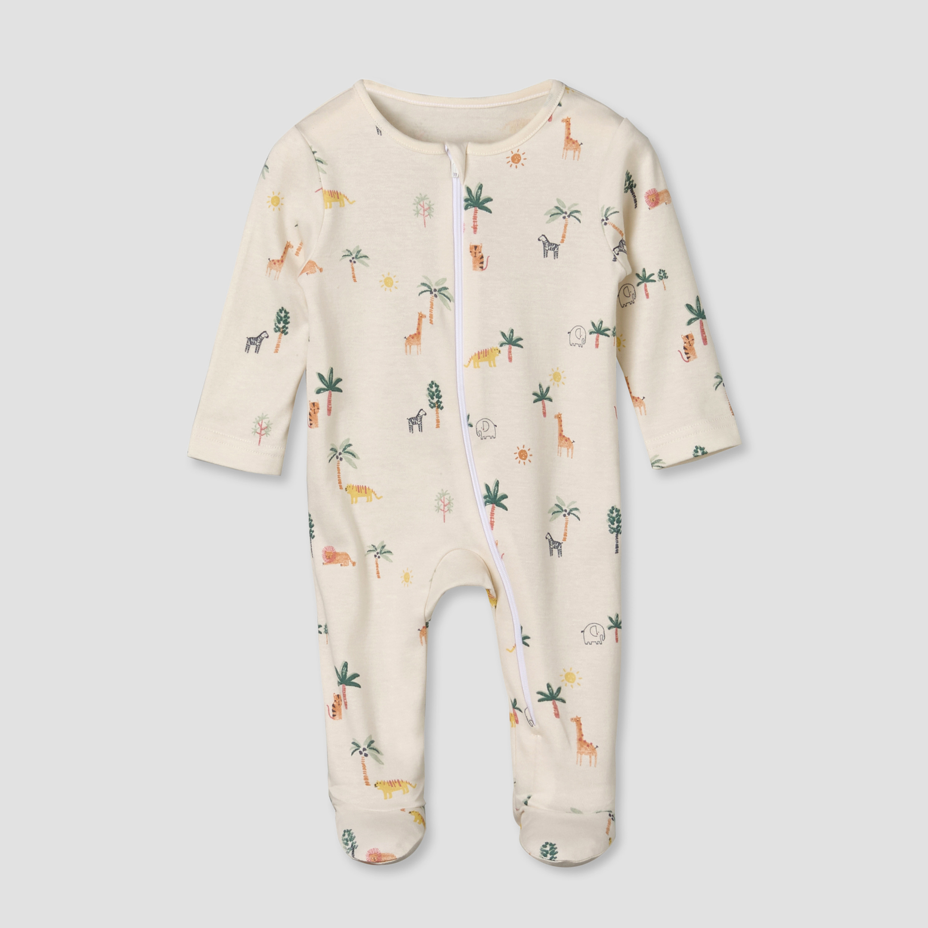 Pack of 3 Juniors Cotton Long Sleeves Sleepsuit with Safari Print-promo_babyshop_Buy2for115_QAT130126-image-4
