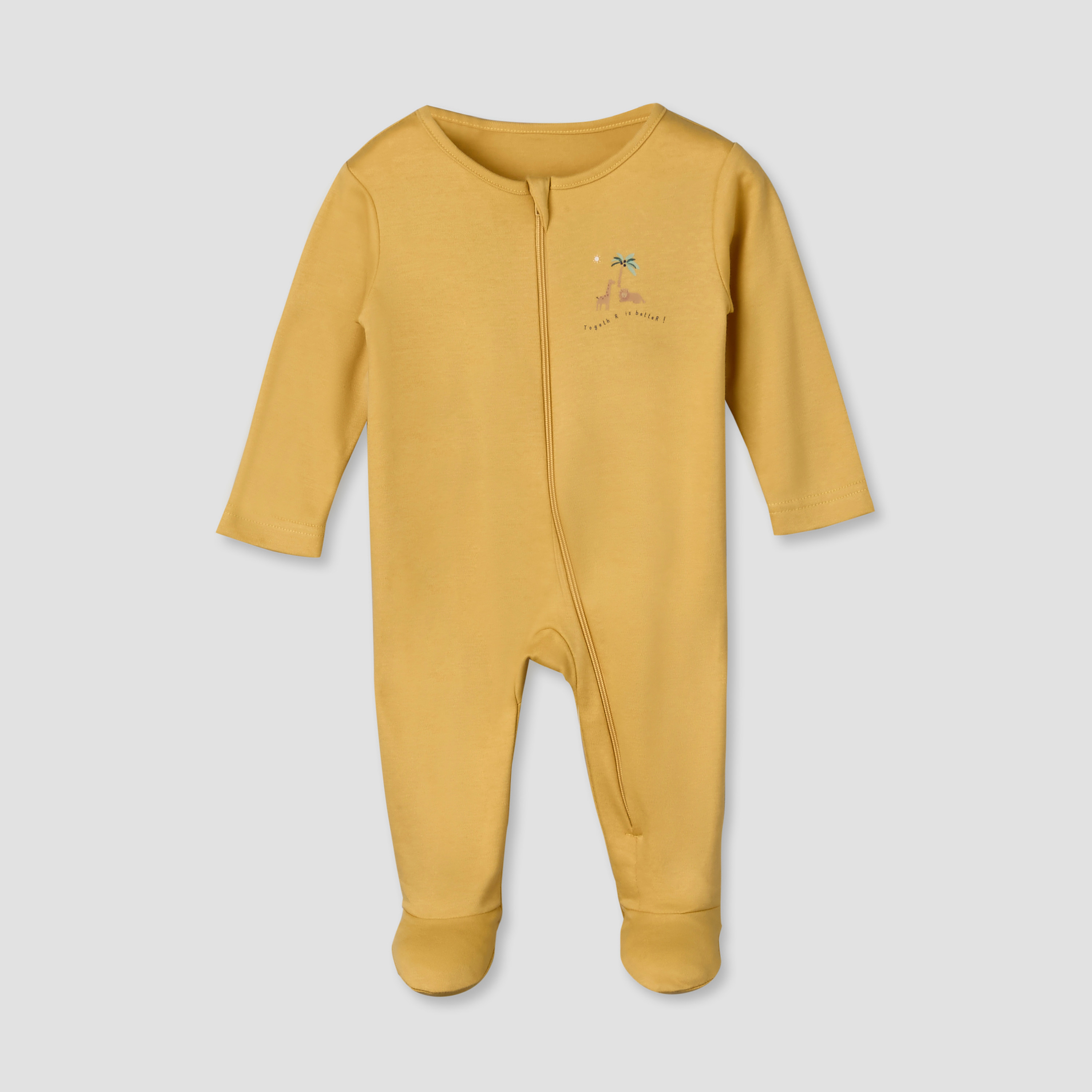 Pack of 3 Juniors Cotton Long Sleeves Sleepsuit with Safari Print-promo_babyshop_Buy2for115_QAT130126-image-5