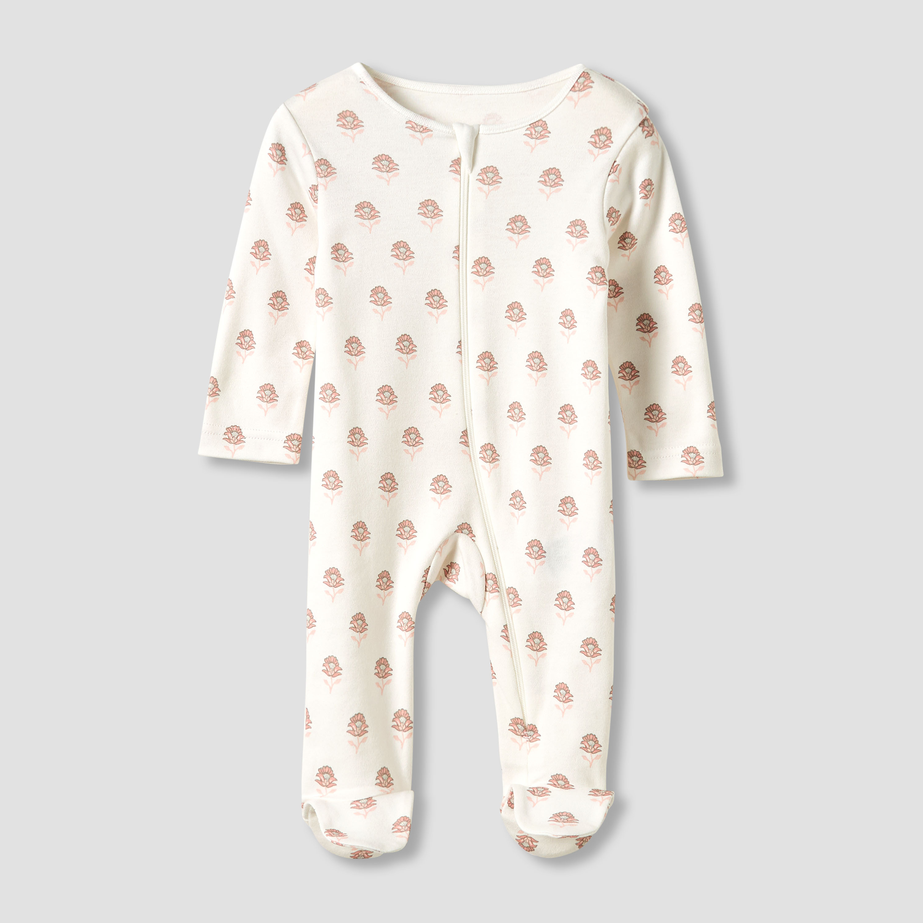 Juniors Round Neck Sleepsuit with Closed Feet - Cotton - Long Sleeves - Set of 5-baby-girls-clothing-nightwear-sleepsuits-image-2