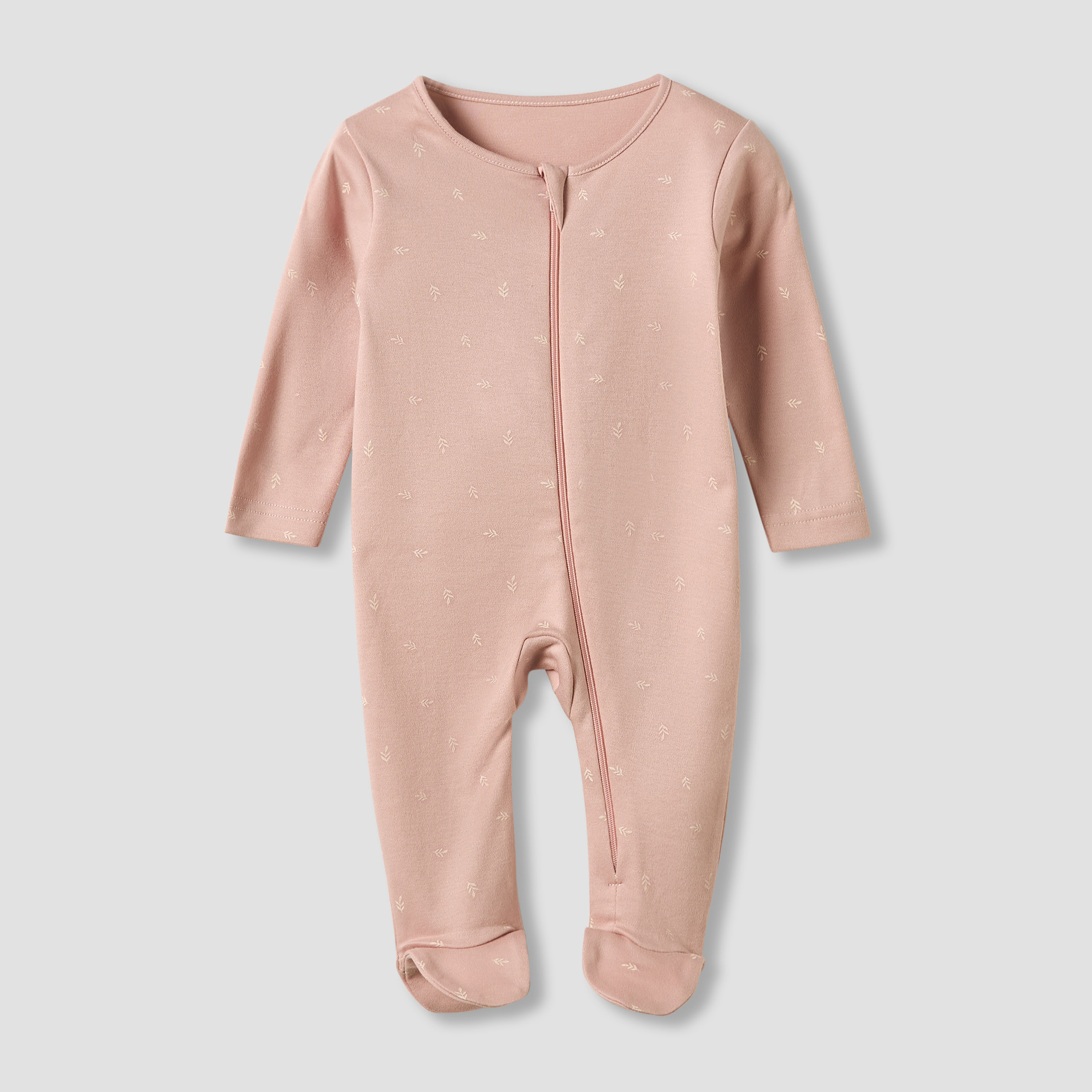 Juniors Round Neck Sleepsuit with Closed Feet - Cotton - Long Sleeves - Set of 5-baby-girls-clothing-nightwear-sleepsuits-image-3