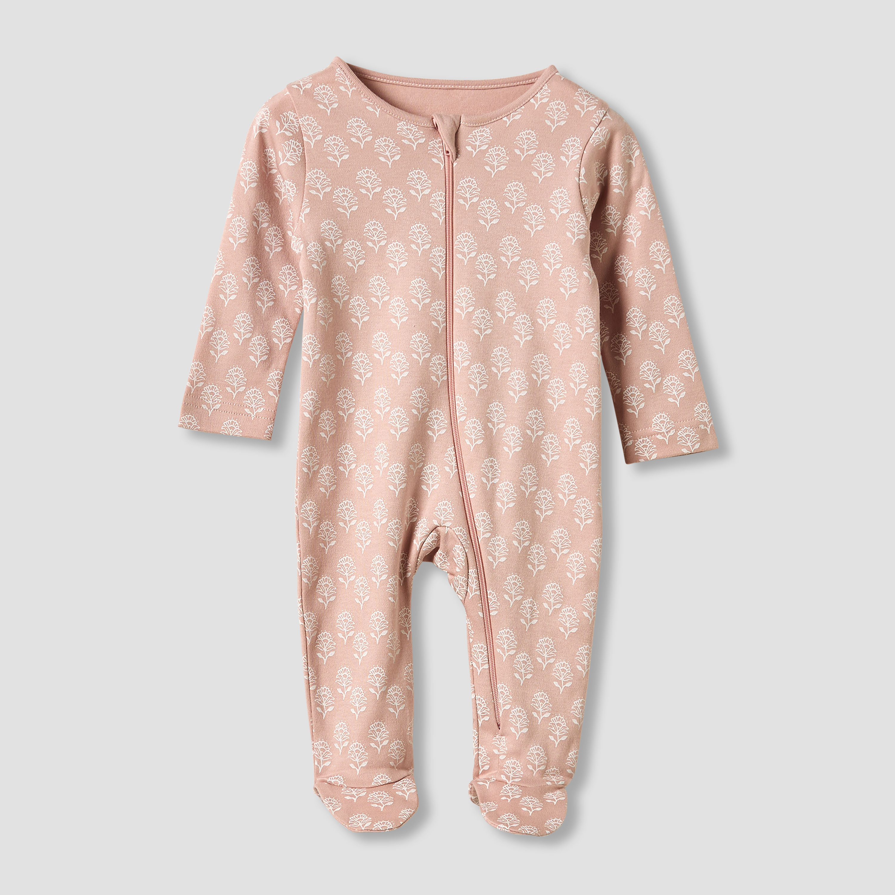 Juniors Round Neck Sleepsuit with Closed Feet - Cotton - Long Sleeves - Set of 5-baby-girls-clothing-nightwear-sleepsuits-image-4