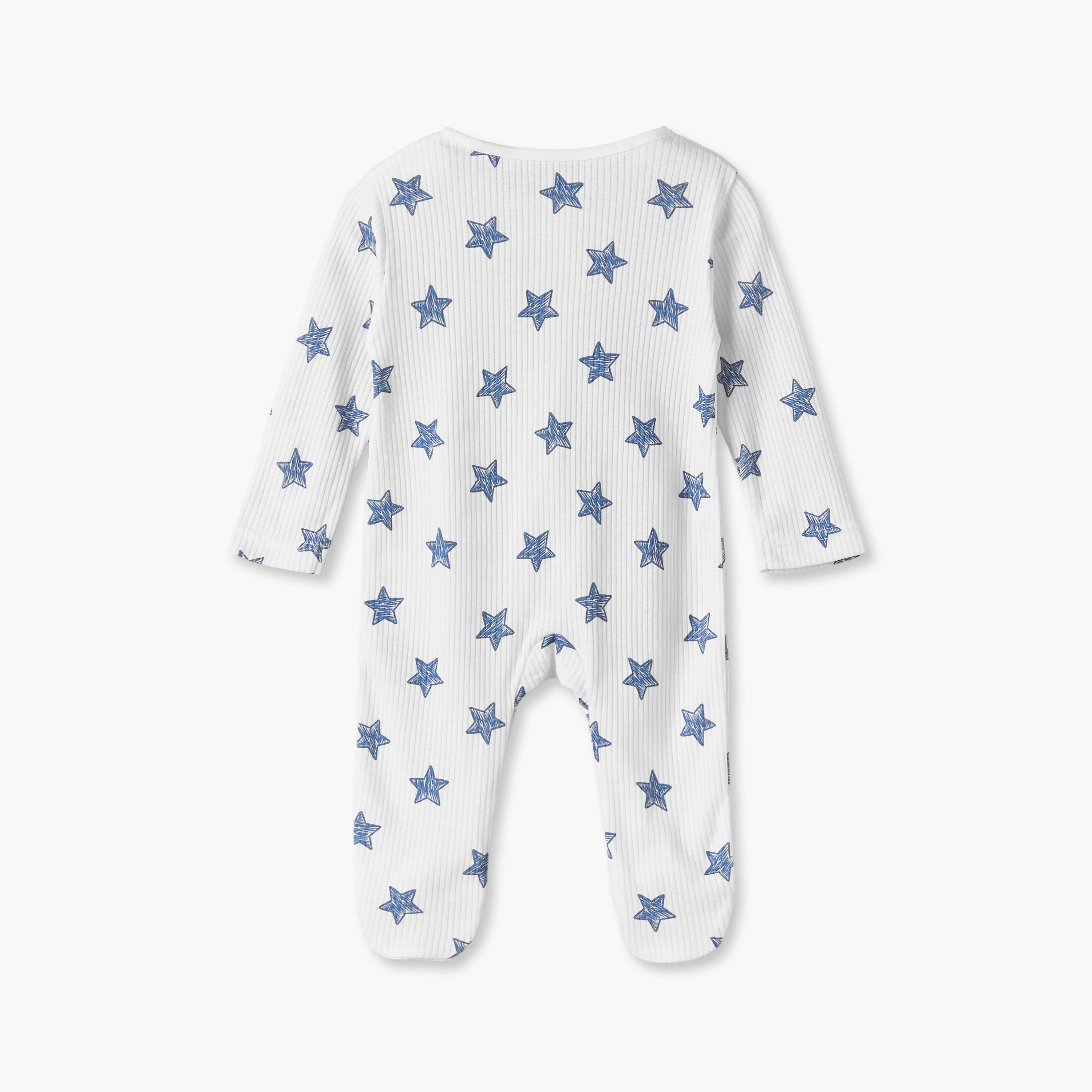 بدلة نوم من القطن بياقة ضيقة وأكمام طويلة بطبعات نجوم من جونيورز - عبوة من 5 قطع-baby-boys-clothing-nightwear-sleepsuits-image-2