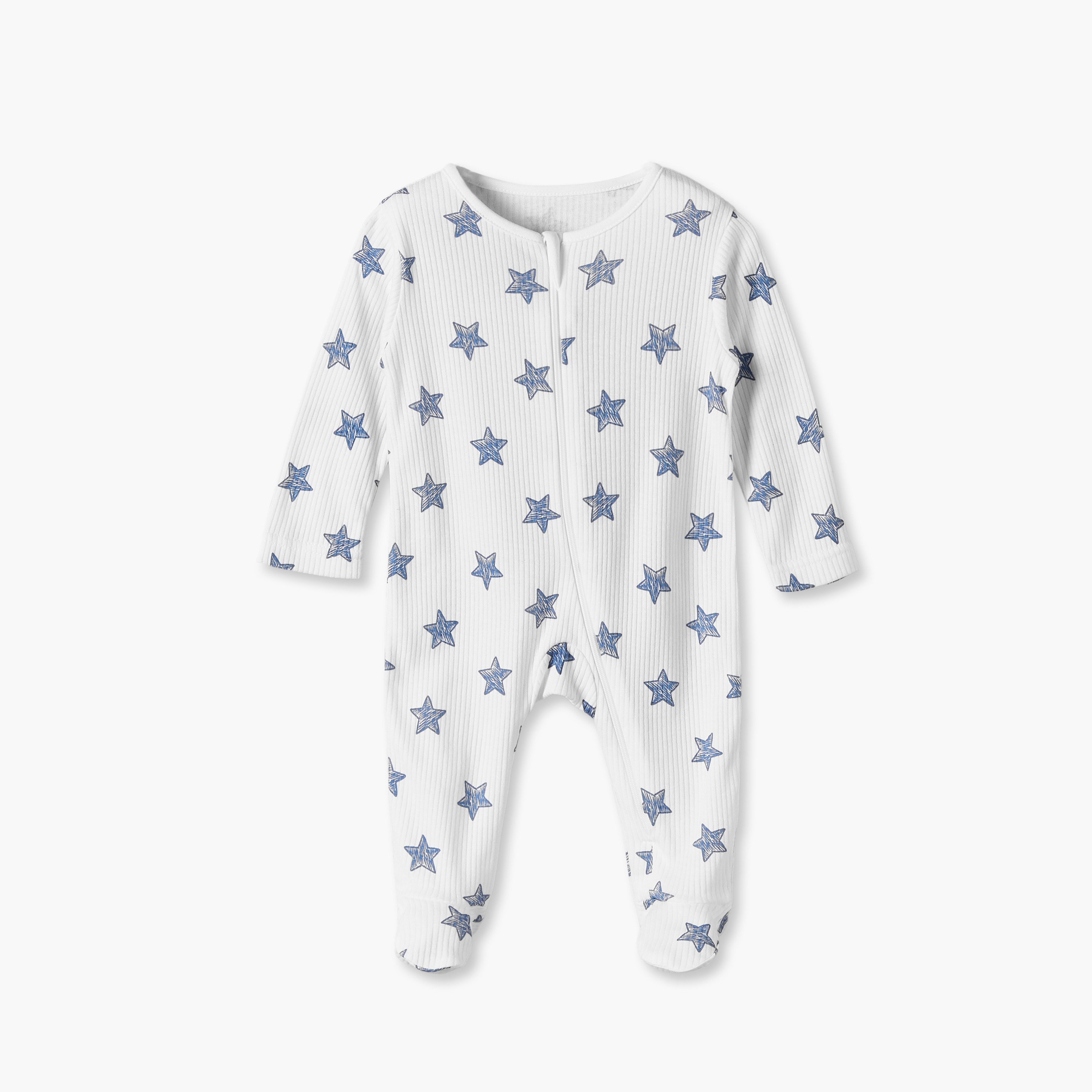 بدلة نوم من القطن بياقة ضيقة وأكمام طويلة بطبعات نجوم من جونيورز - عبوة من 5 قطع-baby-boys-clothing-nightwear-sleepsuits-image-9