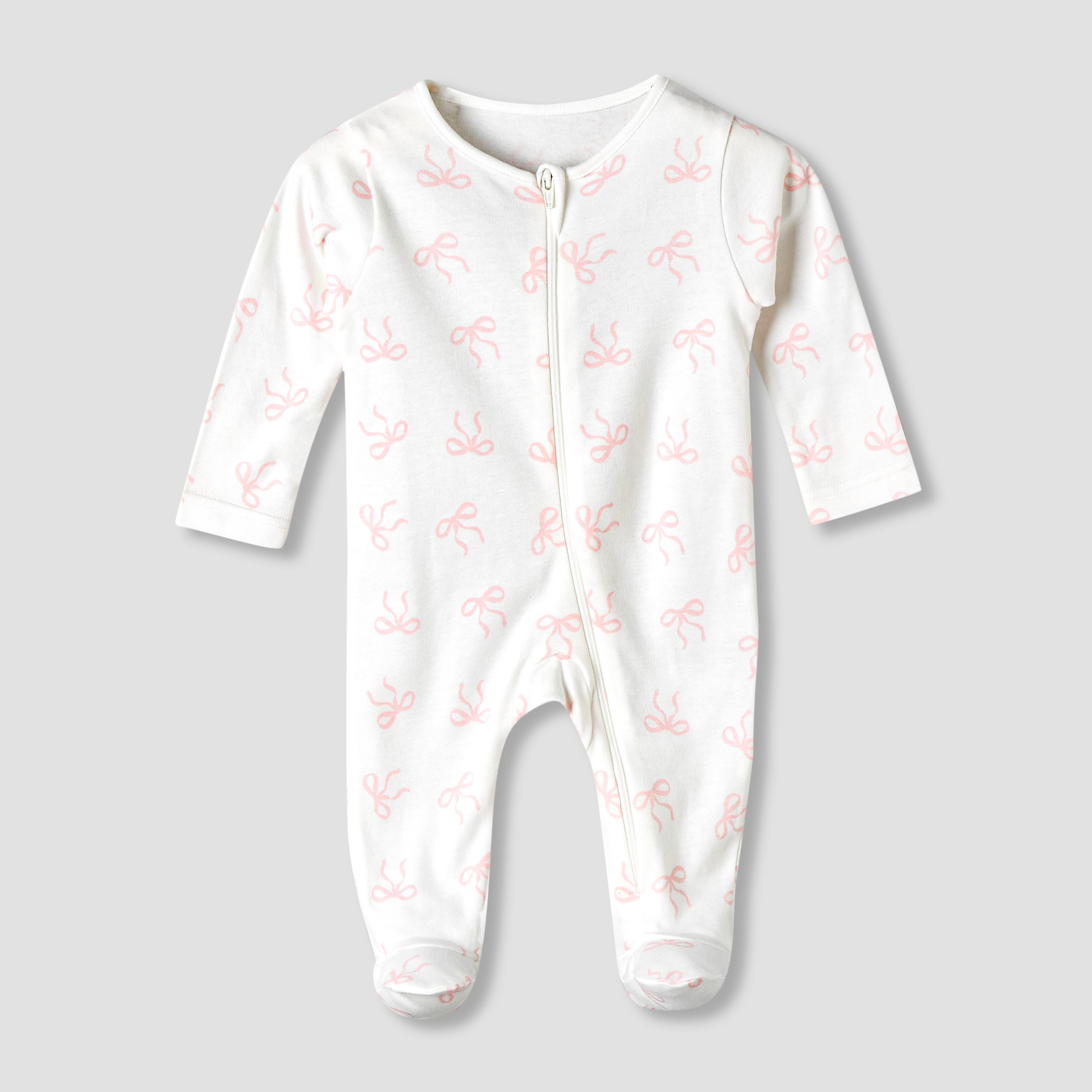 Pack of 5 Juniors Cotton Round Neck Long Sleeve Sleepsuit with Zip Closure-baby-girls-clothing-nightwear-sleepsuits-image-7