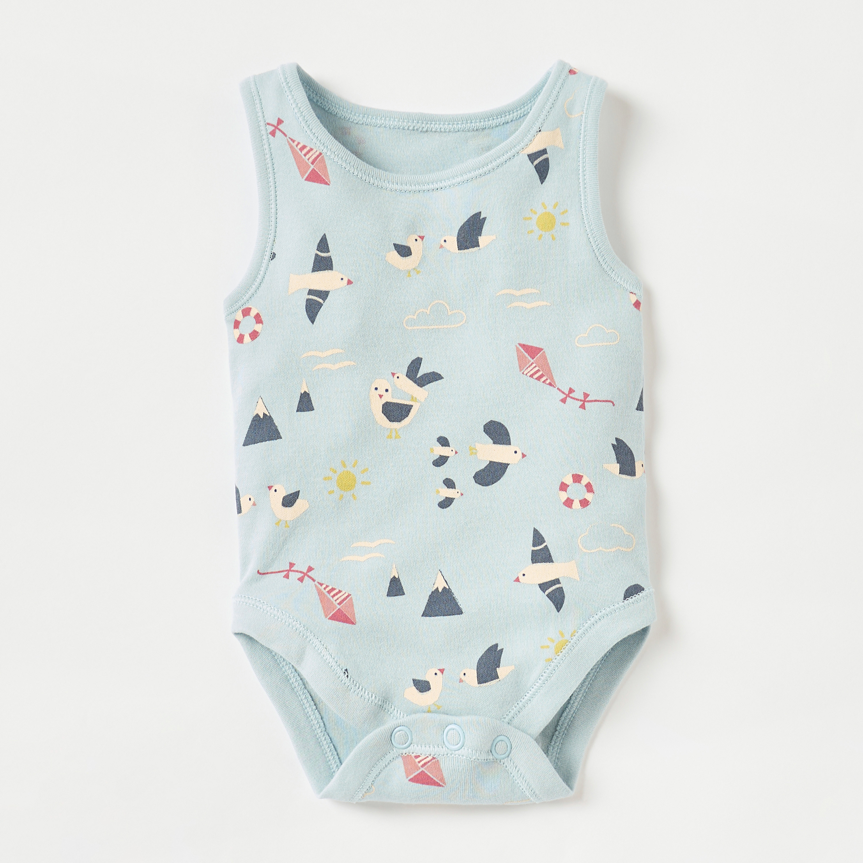 Juniors Bird Print Sleeveless Bodysuit with Snap Button Closure - Set of 7-baby-boys-clothing-multipacks-image-3