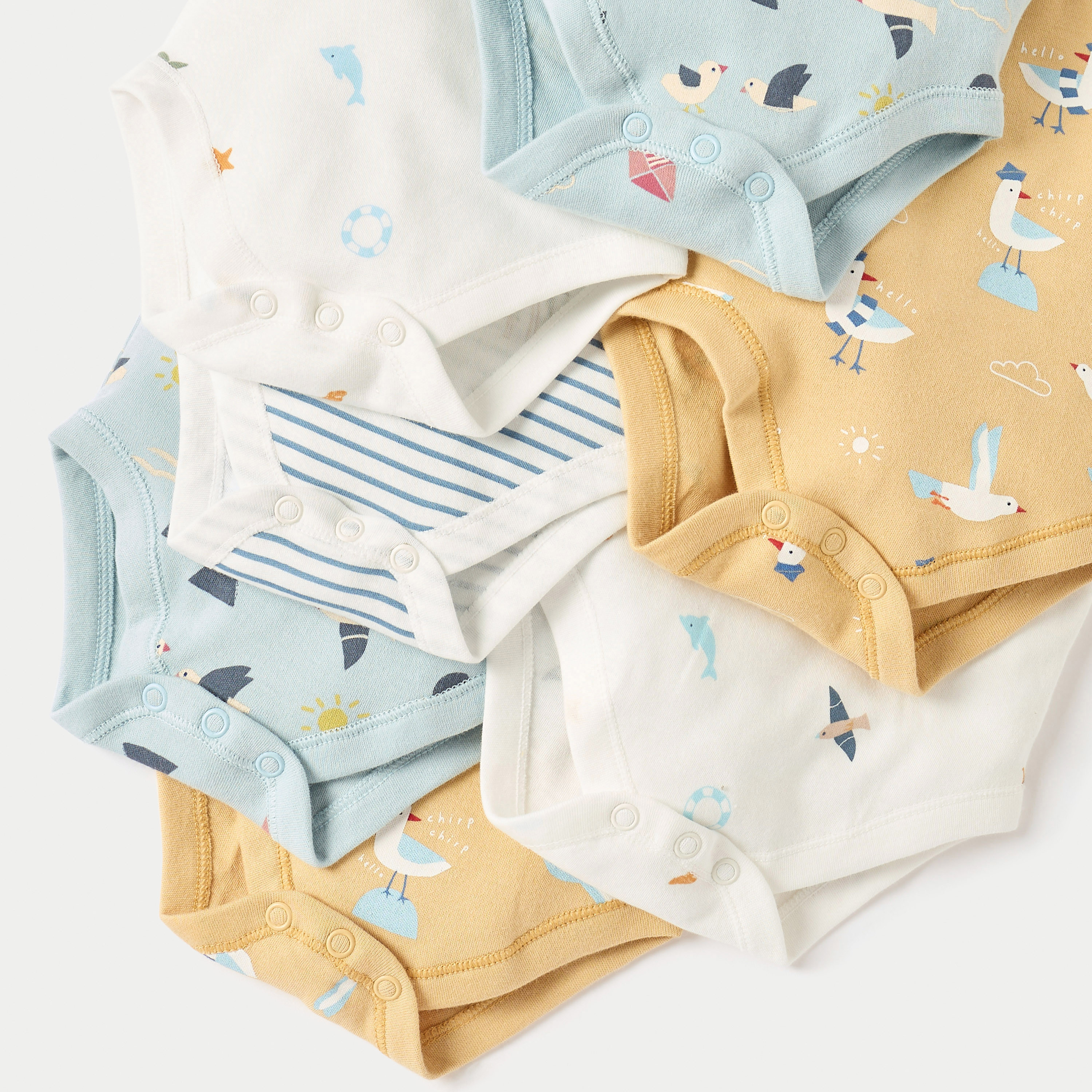 Juniors Bird Print Sleeveless Bodysuit with Snap Button Closure - Set of 7-baby-boys-clothing-multipacks-image-5