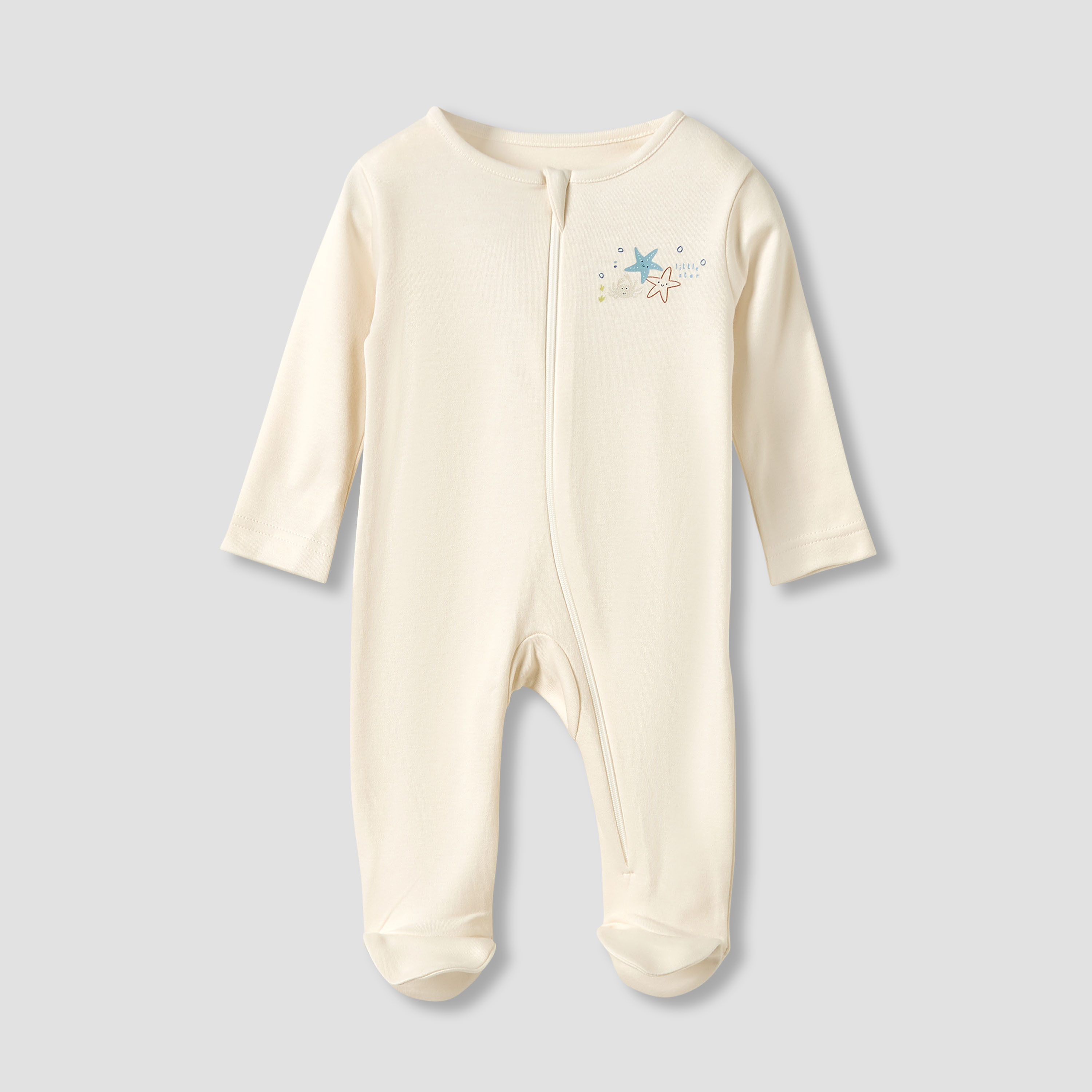 بدلة نوم قطن بياقة مستديرة وأقدام مغلقة وأكمام طويلة من جونيورز - طقم من 5 قطع-baby-boys-clothing-nightwear-sleepsuits-image-5