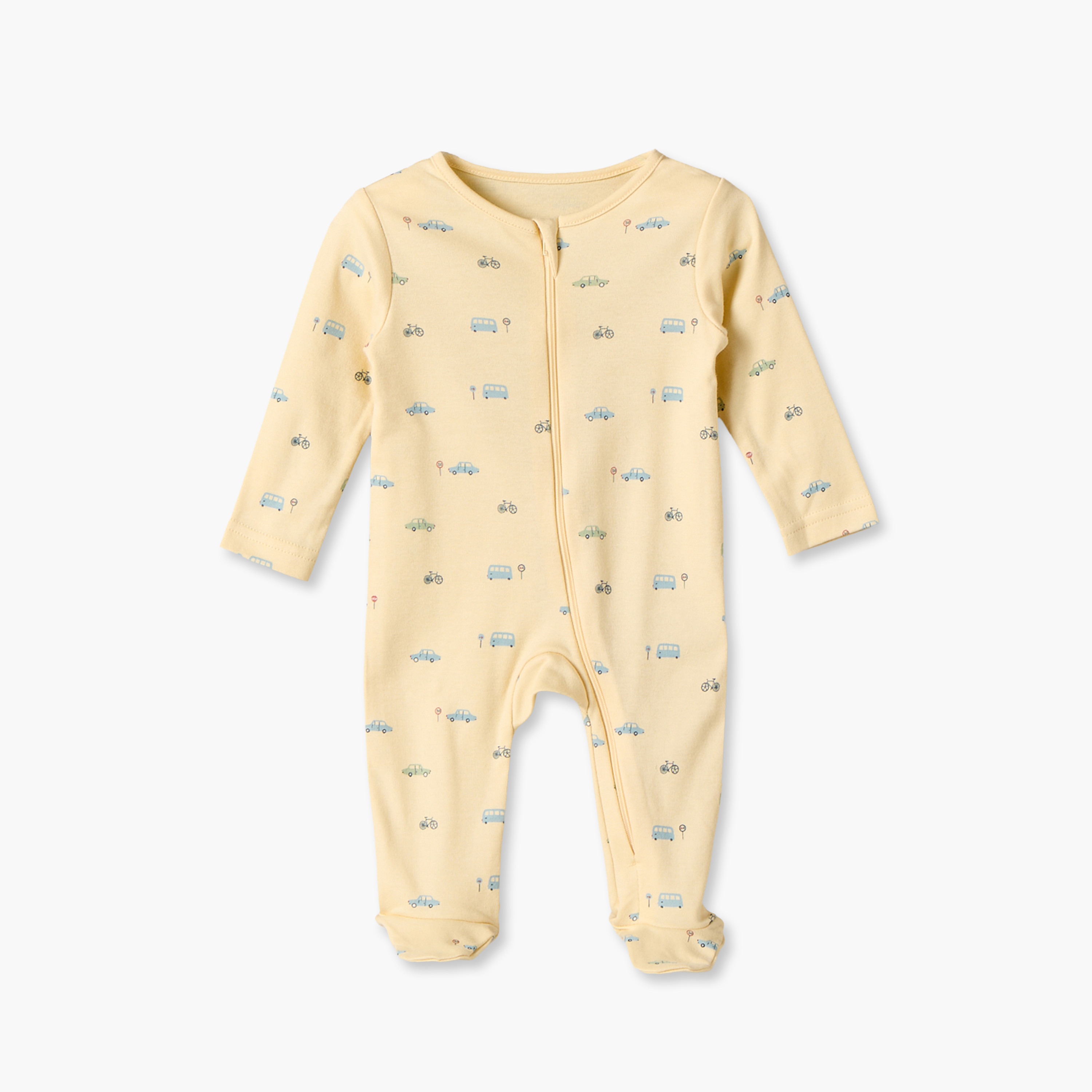 Pack of 5 Juniors Cotton Round Neck Long Sleeves Sleepsuit with Vehicle Print-baby-boys-clothing-nightwear-sleepsuits-image-3