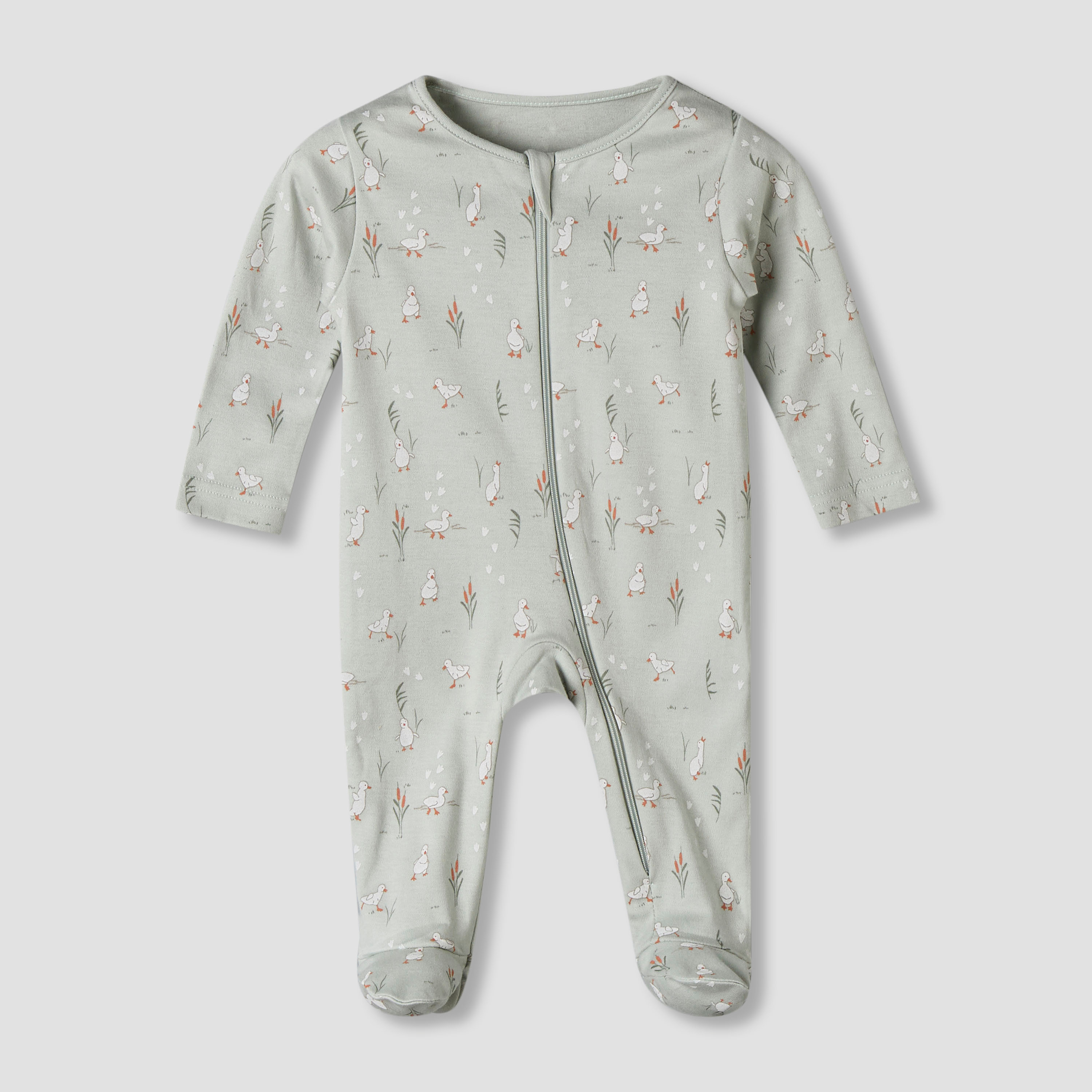 Pack of 5 Juniors Cotton Round Neck Long Sleeve Sleepsuit with Zip Closure-baby-girls-clothing-nightwear-sleepsuits-image-3