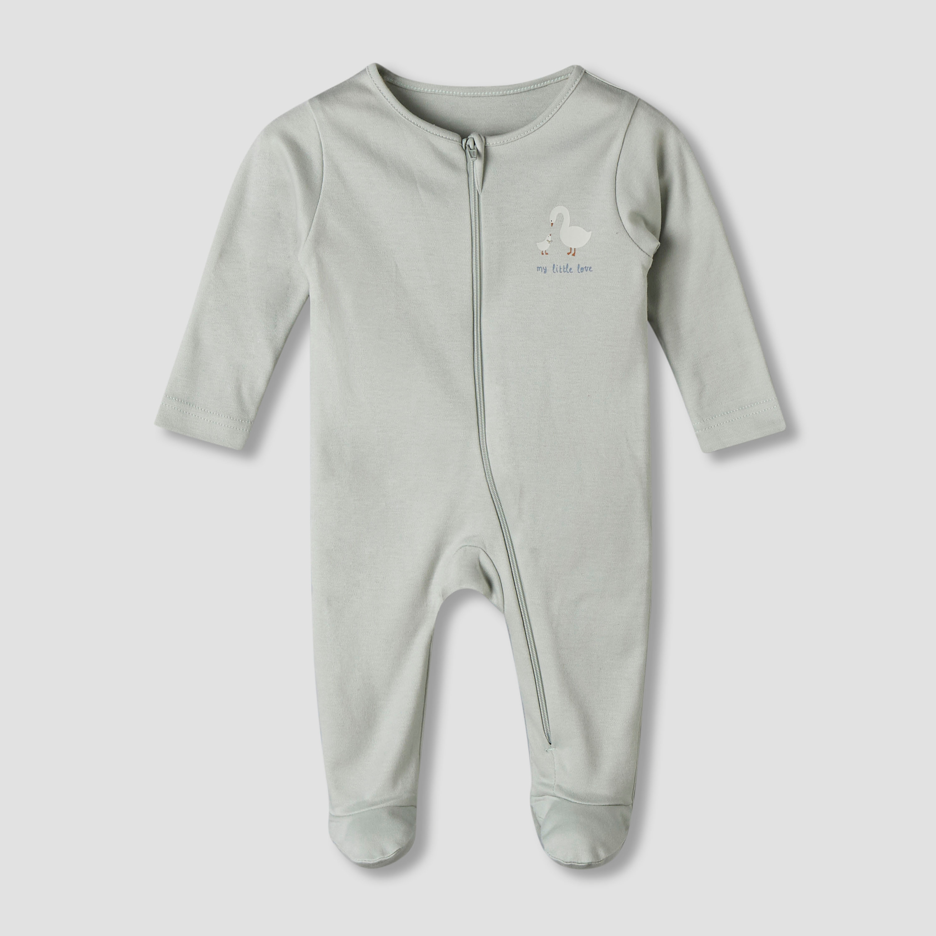 Pack of 5 Juniors Cotton Round Neck Long Sleeve Sleepsuit with Zip Closure-baby-girls-clothing-nightwear-sleepsuits-image-5