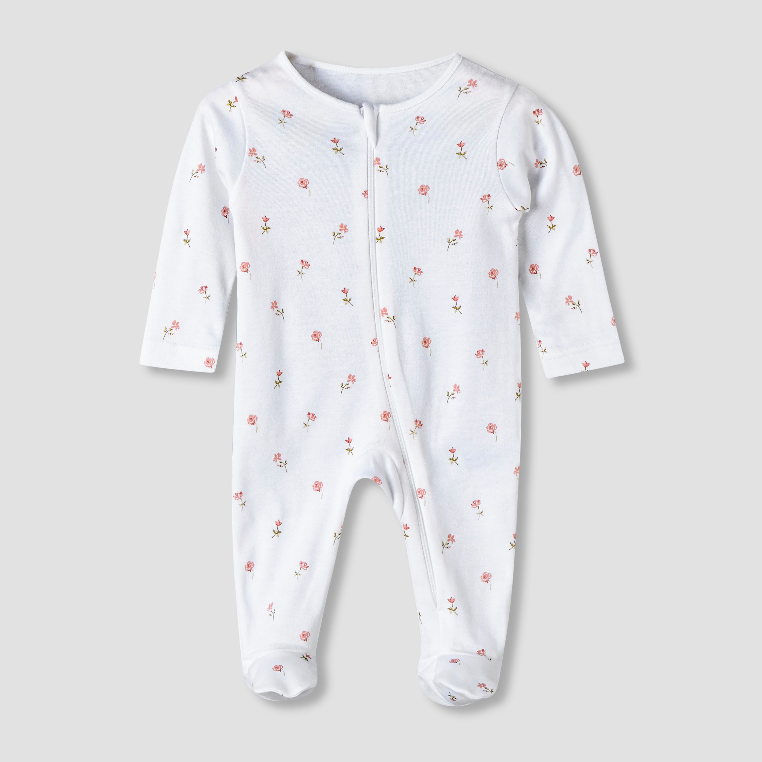 Pack of 5 Juniors Cotton Round Neck Long Sleeve Sleepsuit with Zip Closure-baby-girls-clothing-nightwear-sleepsuits-image-6