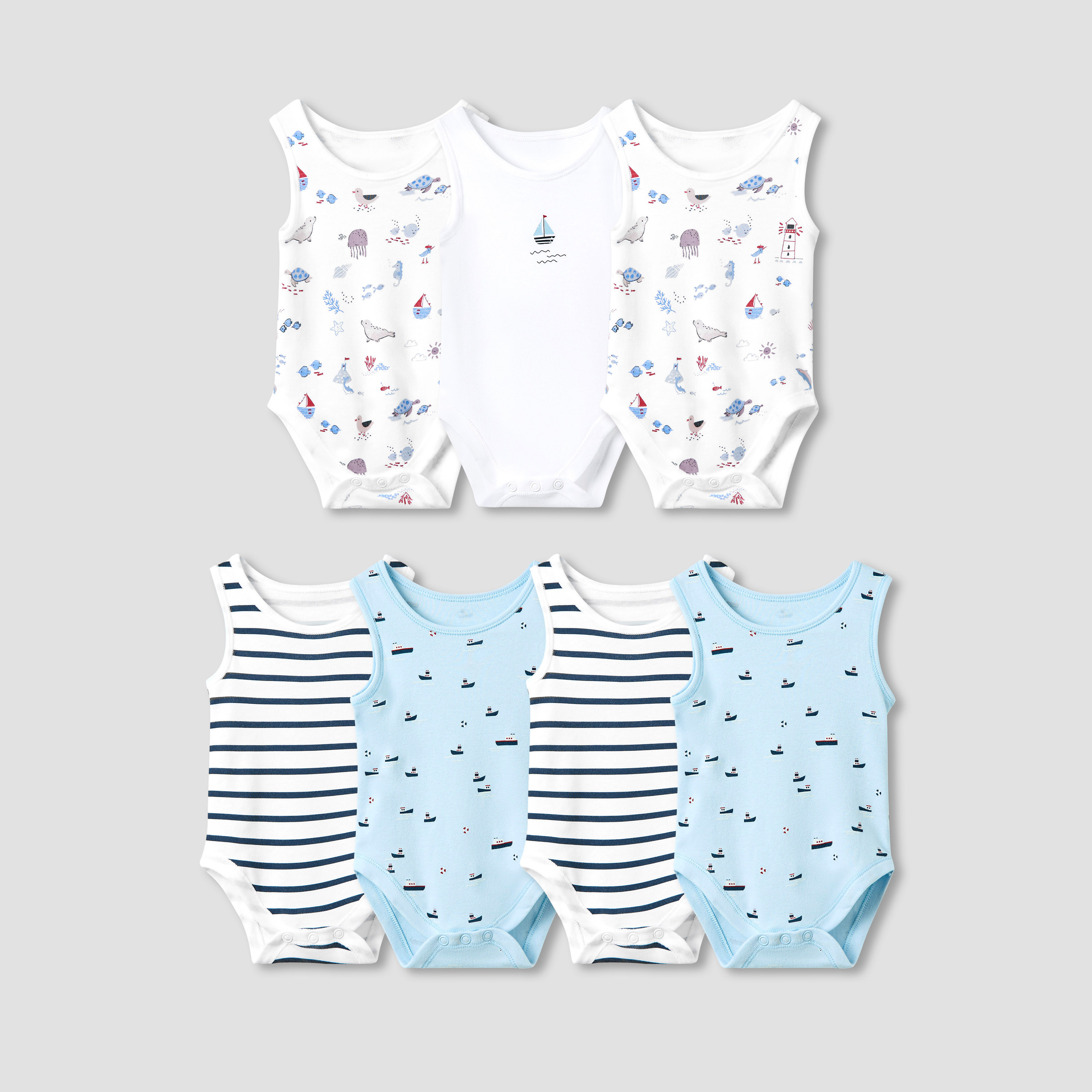 Juniors Assorted Sleeveless Bodysuit with Button Closure - Set of 7-promo_babyshop_Buy2for115_KSA130126-image-1