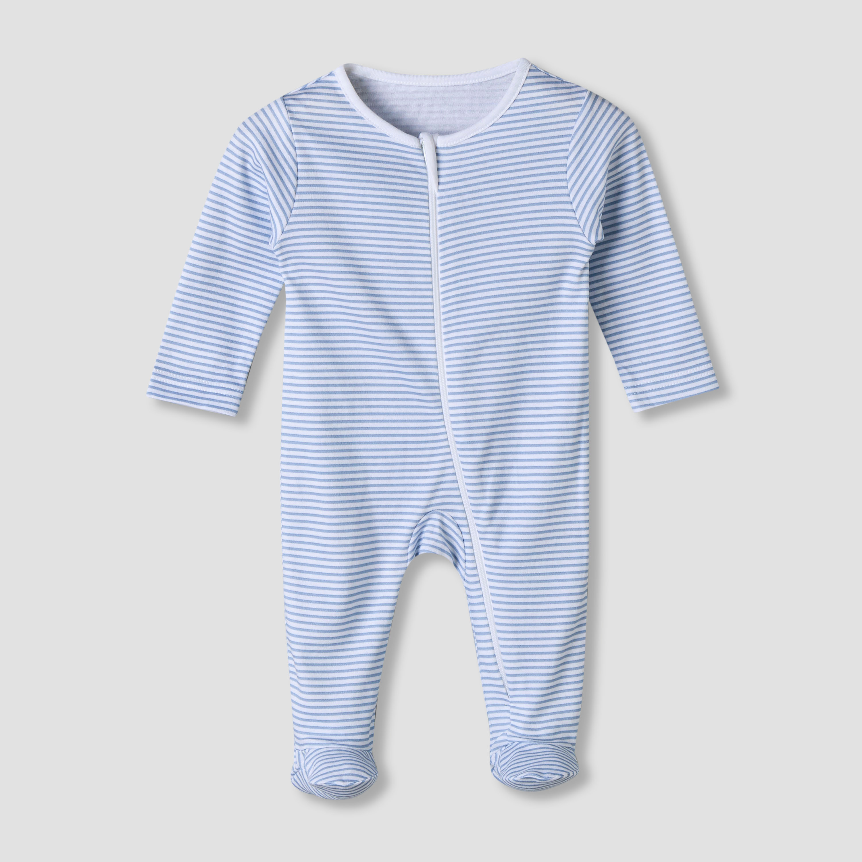 Pack of 5 Juniors Cotton Round Neck Long Sleeve Sleepsuit with Zip Closure-baby-boys-clothing-nightwear-sleepsuits-image-4