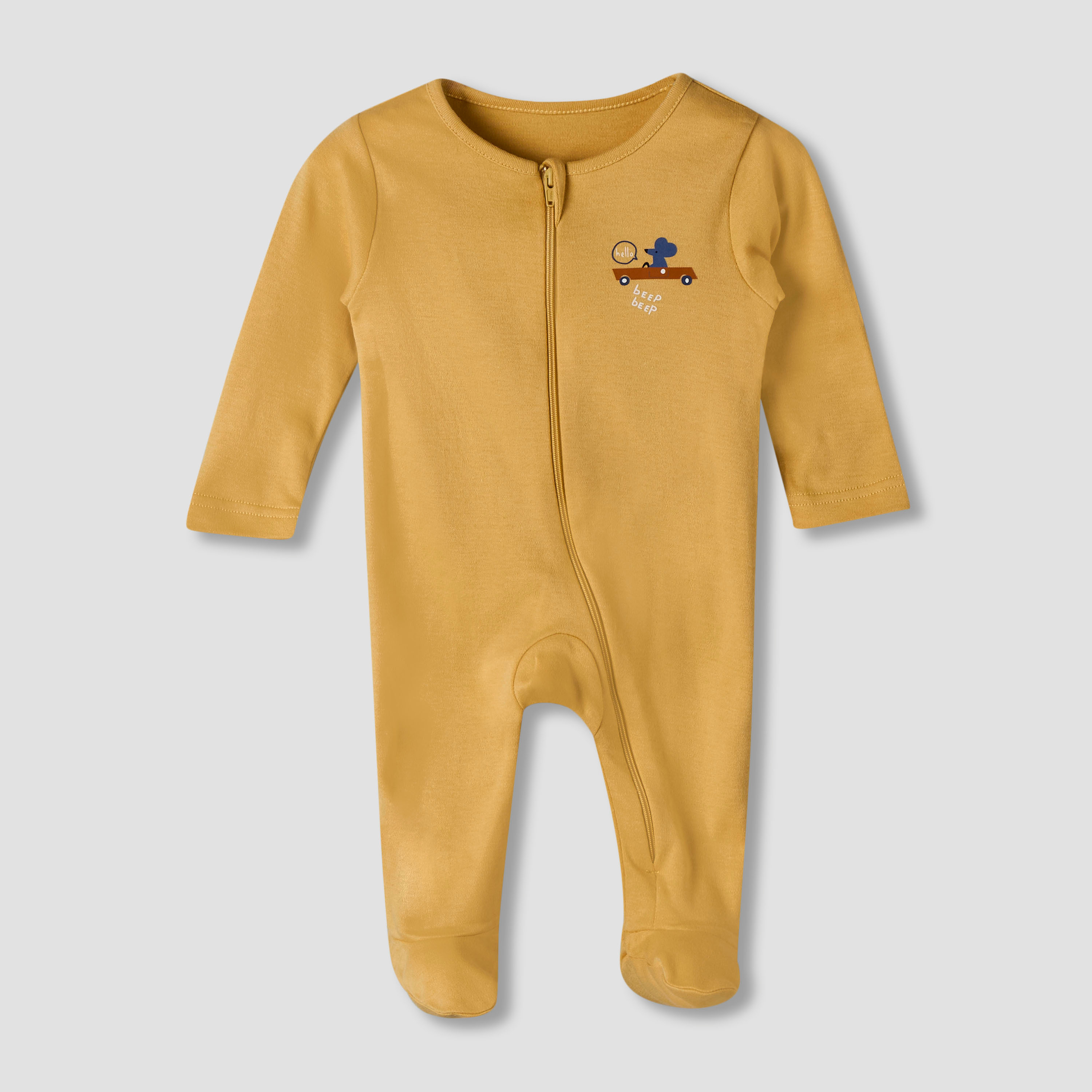 Pack of 5 Juniors Cotton Round Neck Long Sleeve Sleepsuit with Zip Closure-baby-boys-clothing-nightwear-sleepsuits-image-6