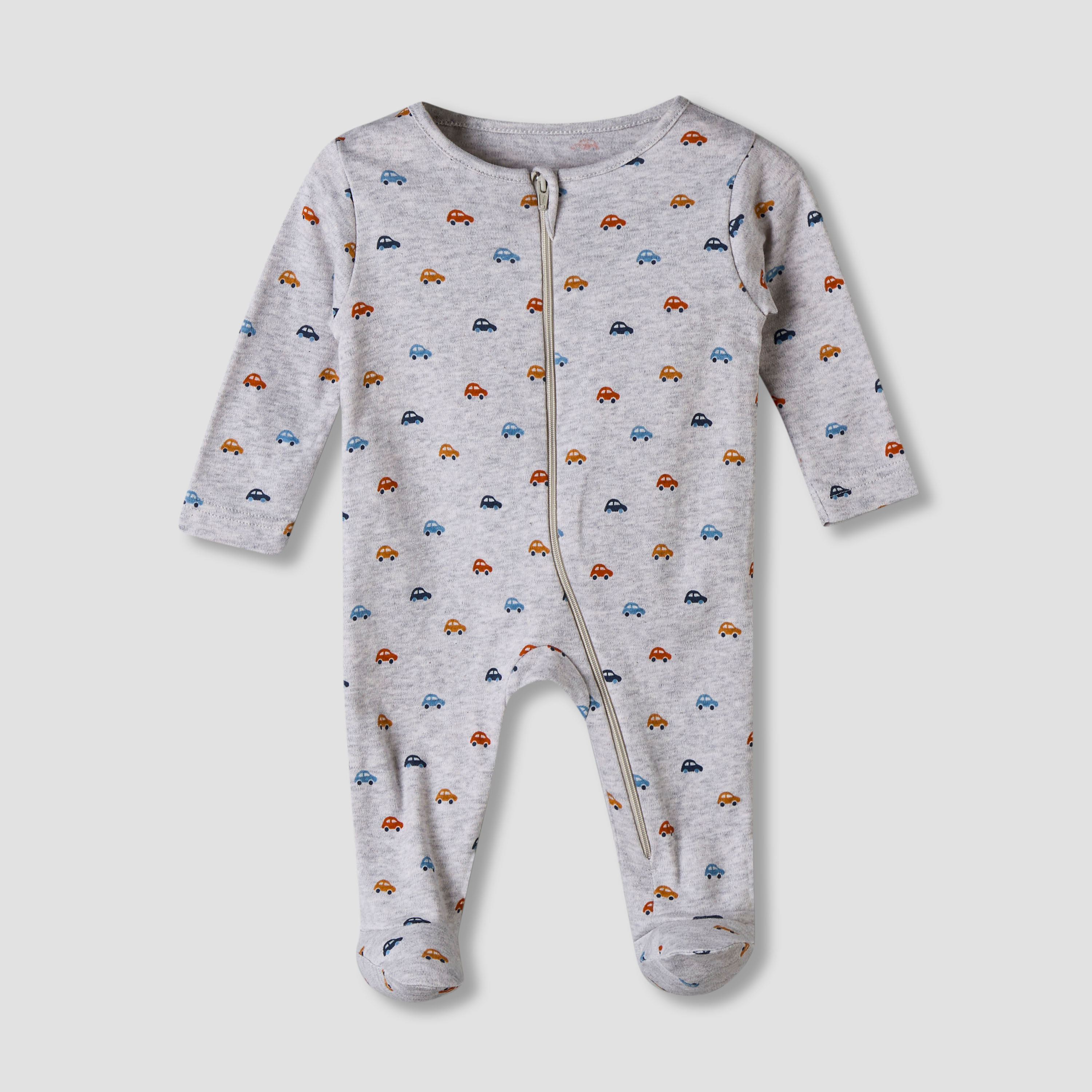 Pack of 5 Juniors Cotton Round Neck Long Sleeve Sleepsuit with Zip Closure-baby-boys-clothing-nightwear-sleepsuits-image-7