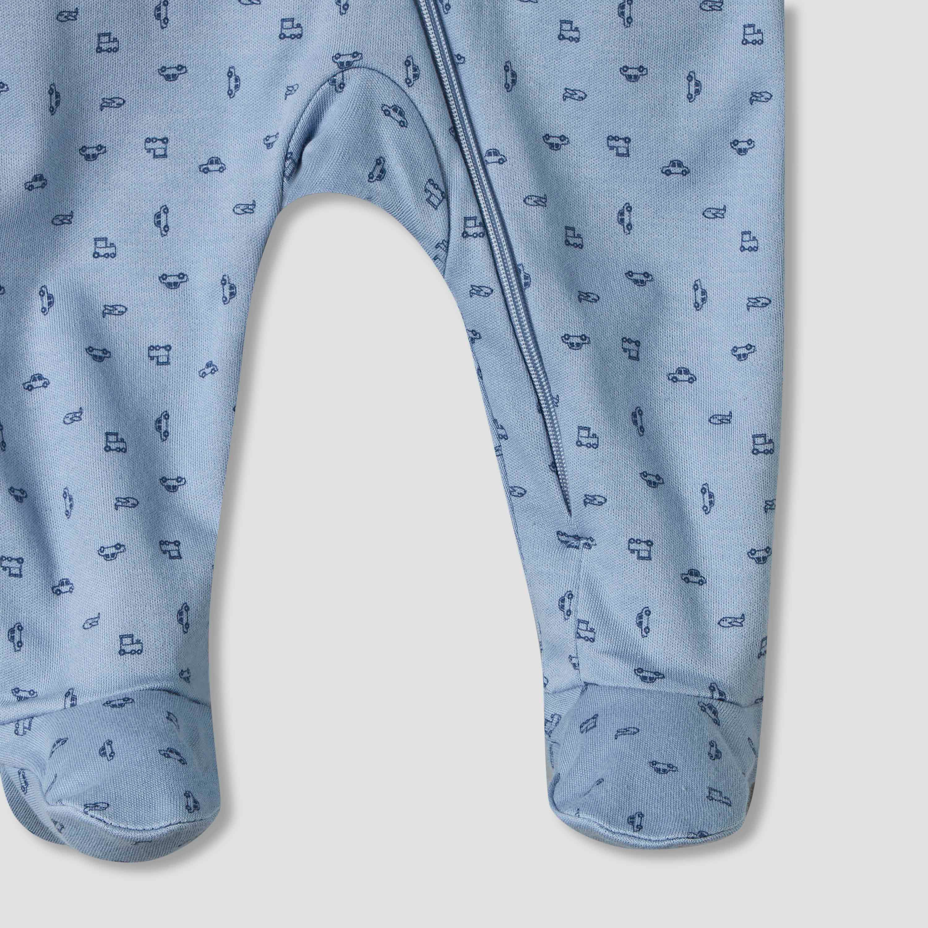 Pack of 5 Juniors Cotton Round Neck Long Sleeve Sleepsuit with Zip Closure-baby-boys-clothing-nightwear-sleepsuits-image-9
