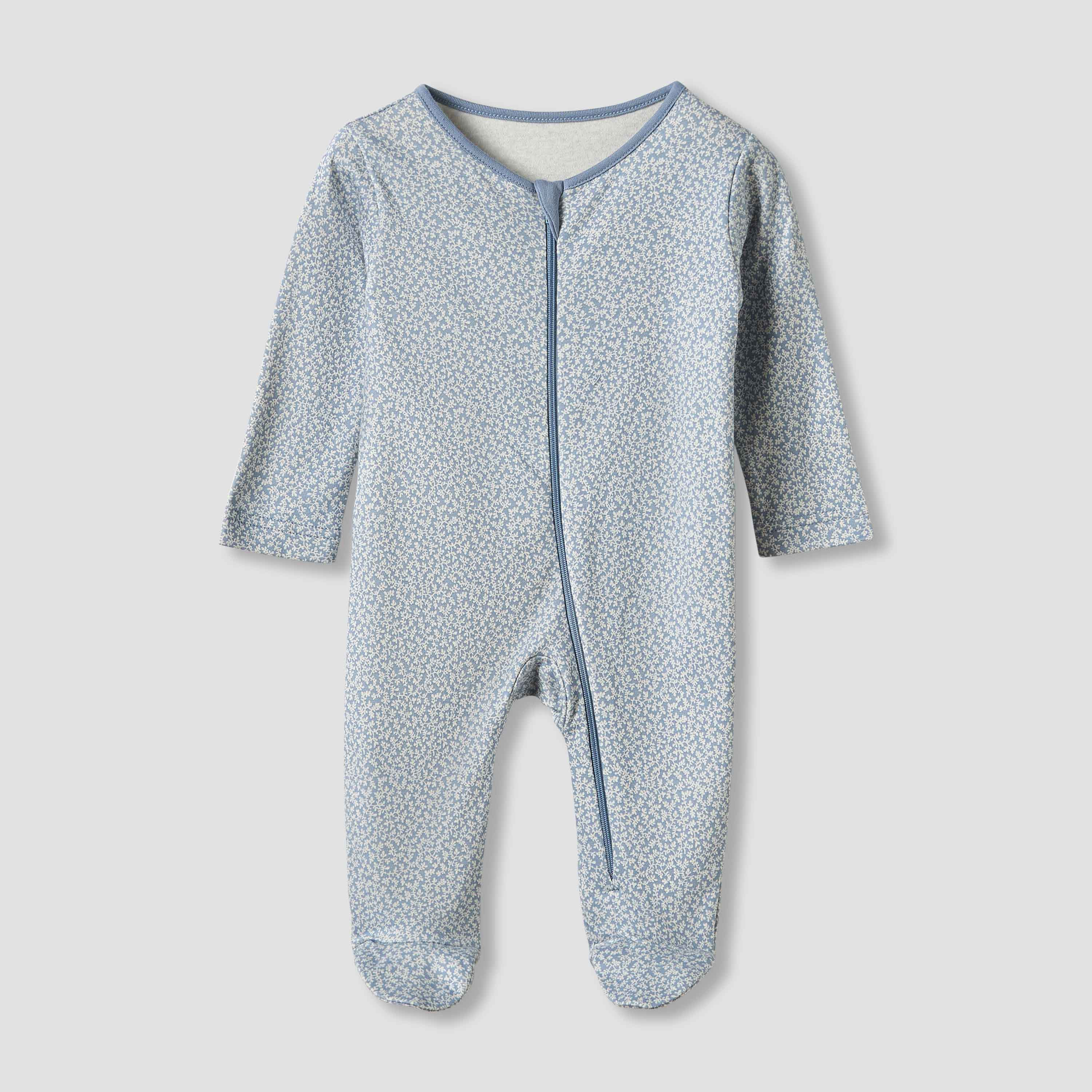 Juniors Round Neck Sleepsuit with Closed Feet - Cotton - Long Sleeves - Set of 3-baby-girls-clothing-nightwear-sleepsuits-image-2