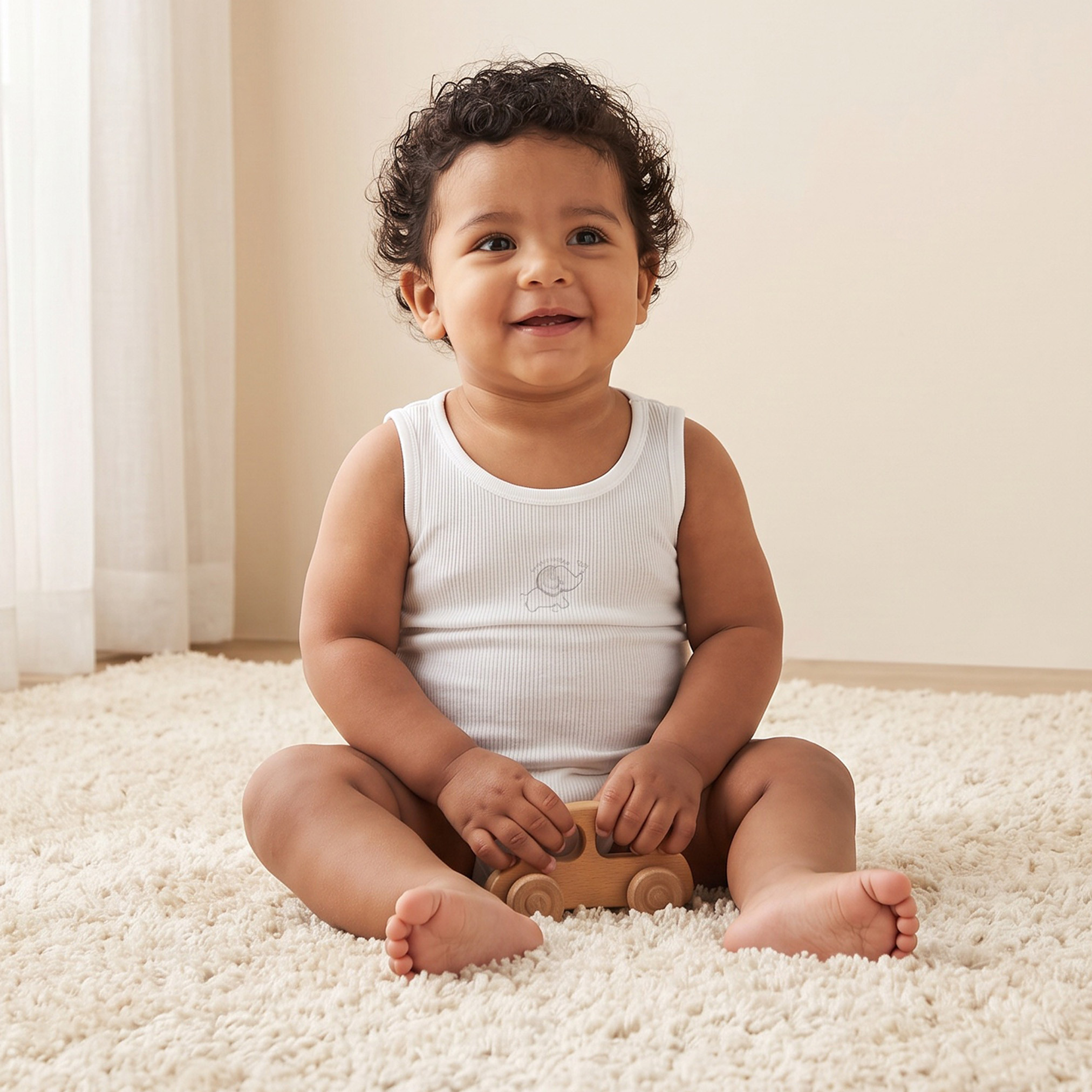 Pack of 7 Juniors Round Neck Sleeveless Bodysuit with Elephant Print-baby-boys-clothing-bodysuits-image-2