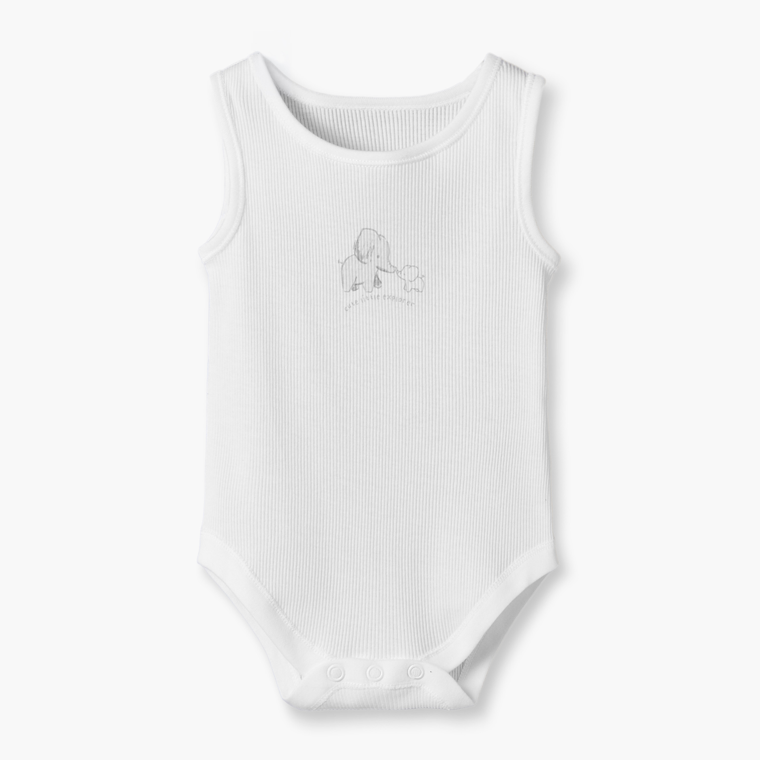 Pack of 7 Juniors Round Neck Sleeveless Bodysuit with Elephant Print-baby-boys-clothing-bodysuits-image-3