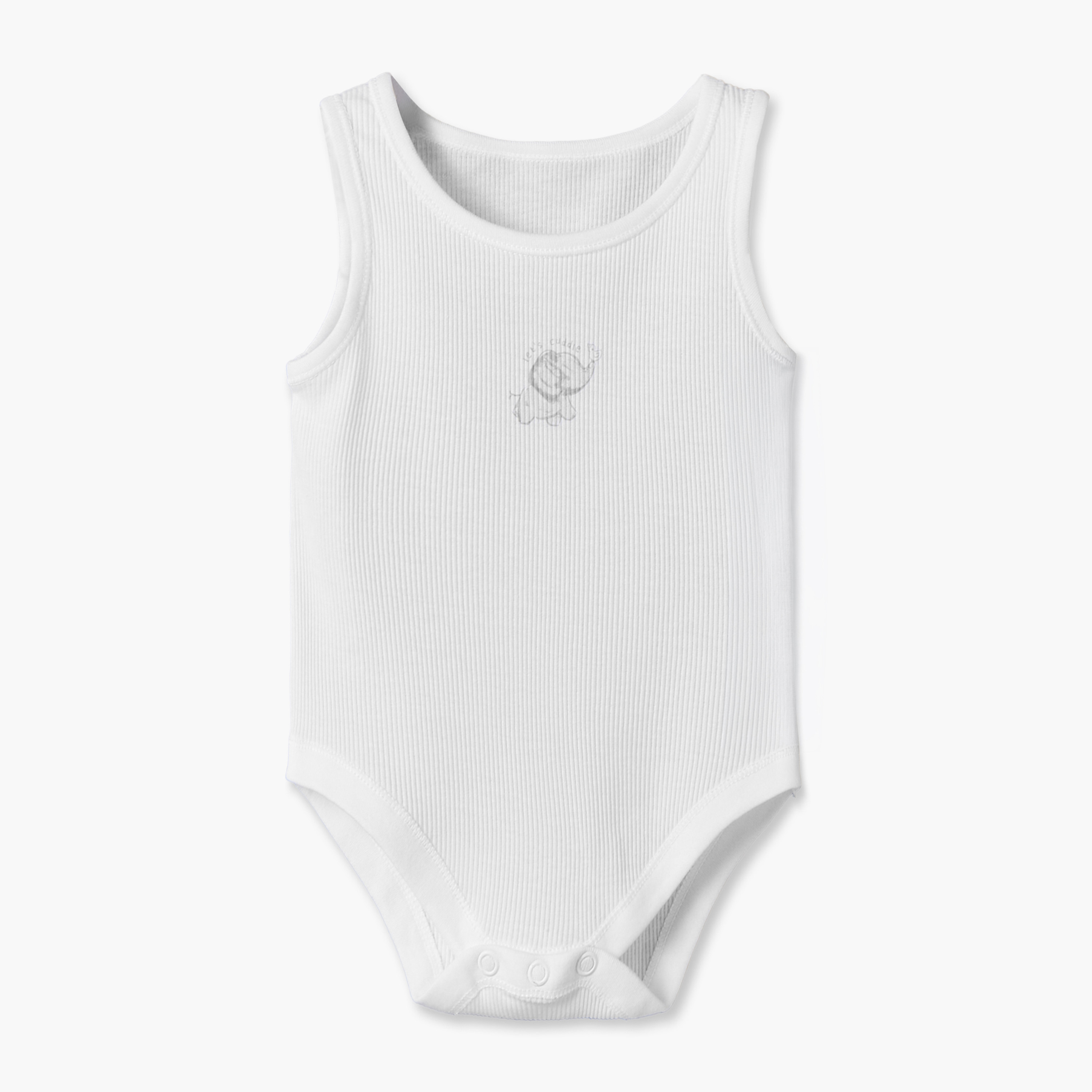 Pack of 7 Juniors Round Neck Sleeveless Bodysuit with Elephant Print-baby-boys-clothing-bodysuits-image-9