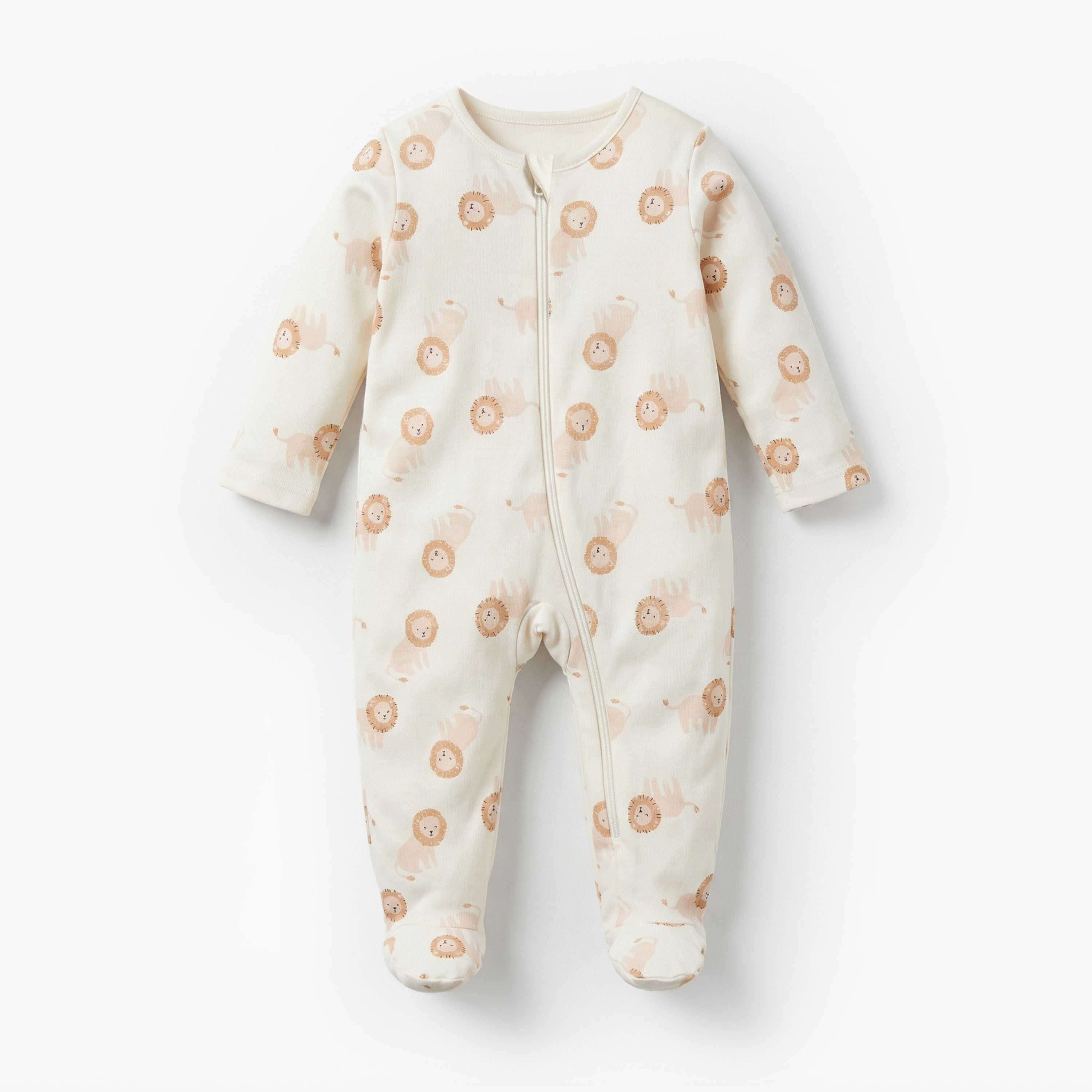 Pack of 5 Juniors Cotton Round Neck Long Sleeve Sleepsuit with Zip Closure-baby-boys-clothing-nightwear-sleepsuits-image-5