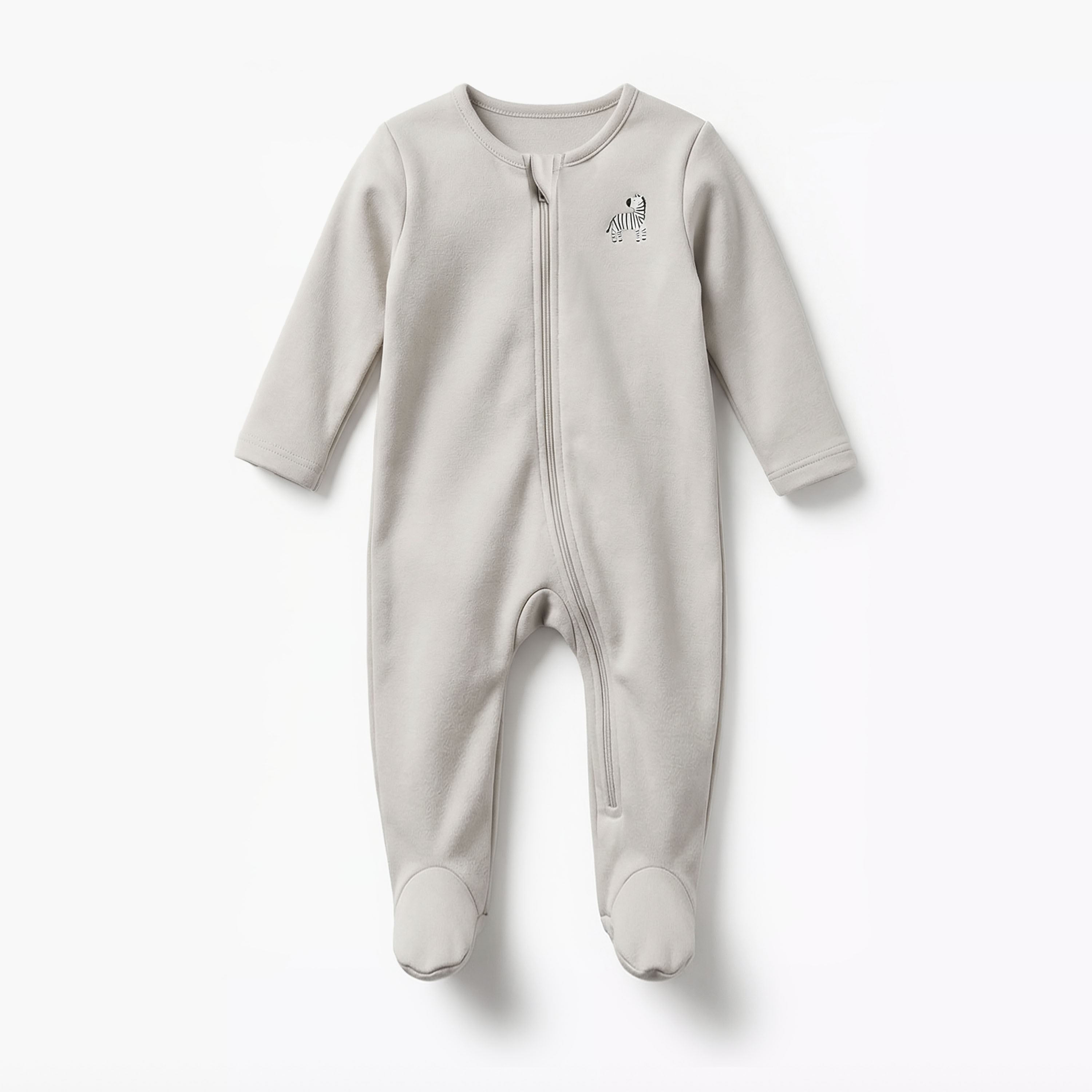 Pack of 5 Juniors Cotton Round Neck Long Sleeve Sleepsuit with Zip Closure-baby-boys-clothing-nightwear-sleepsuits-image-6