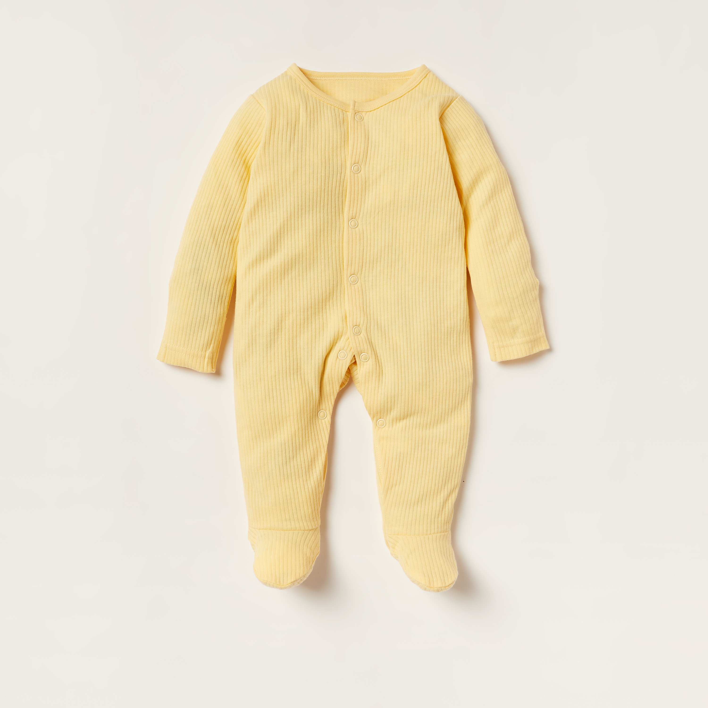 Juniors Textured Sleepsuit with Long Sleeves - Set of 3-baby-girls-clothing-nightwear-sleepsuits-image-3