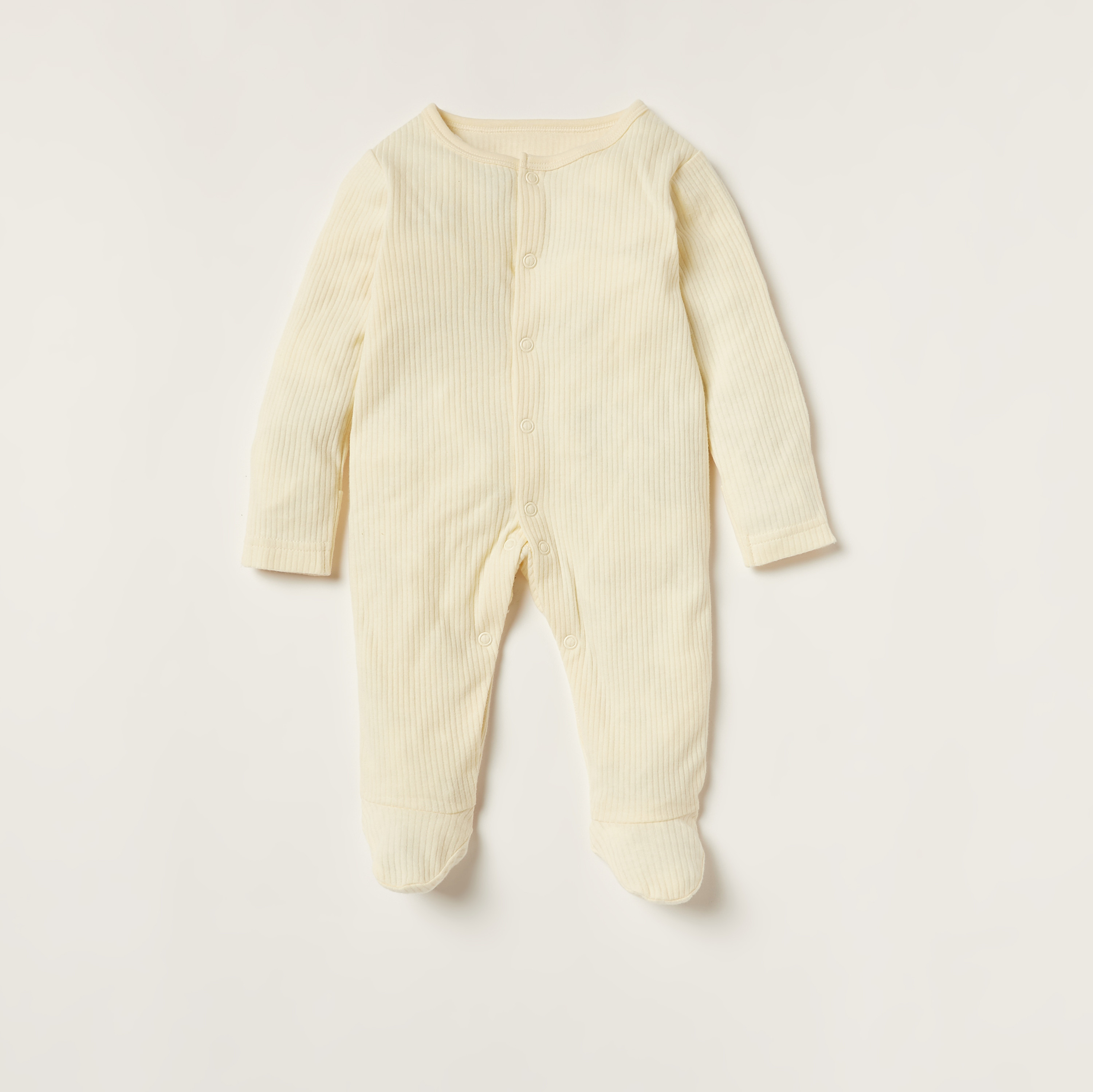 Juniors Textured Sleepsuit with Long Sleeves - Set of 3-baby-girls-clothing-nightwear-sleepsuits-image-4
