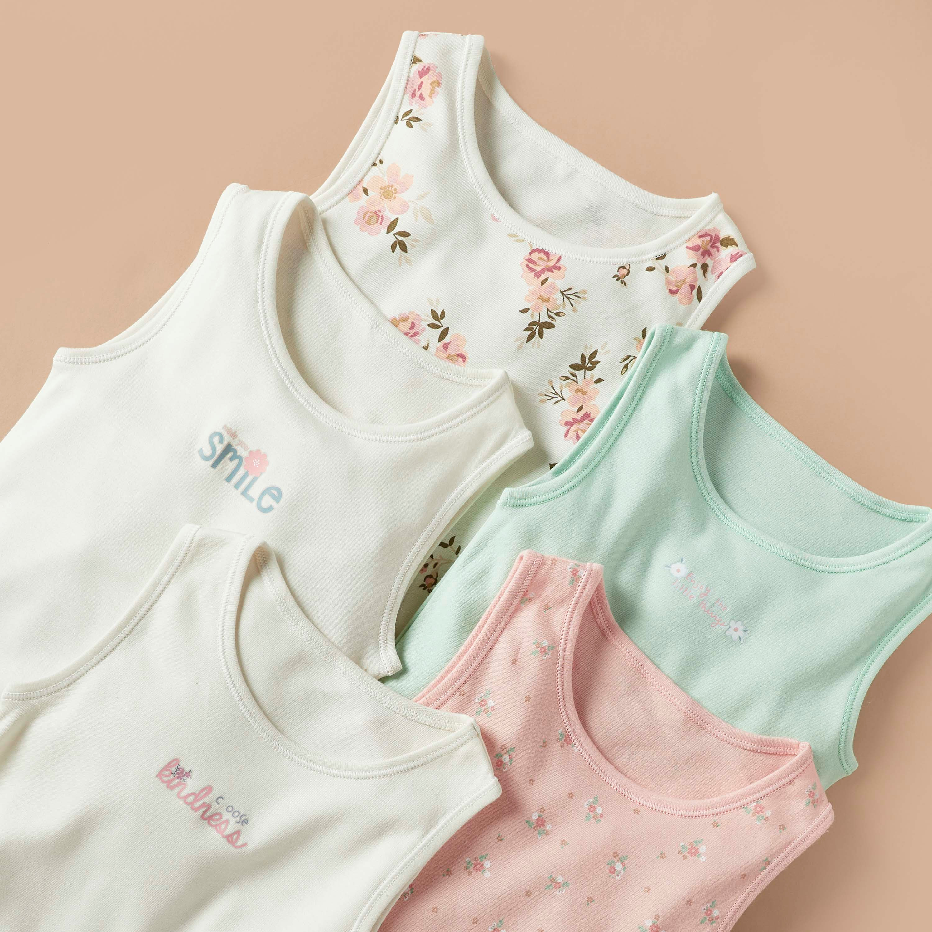 بودي سوت دون أكمام بطبعات من جونيورز - طقم من 7 قطع-baby-girls-clothing-bodysuits-image-3