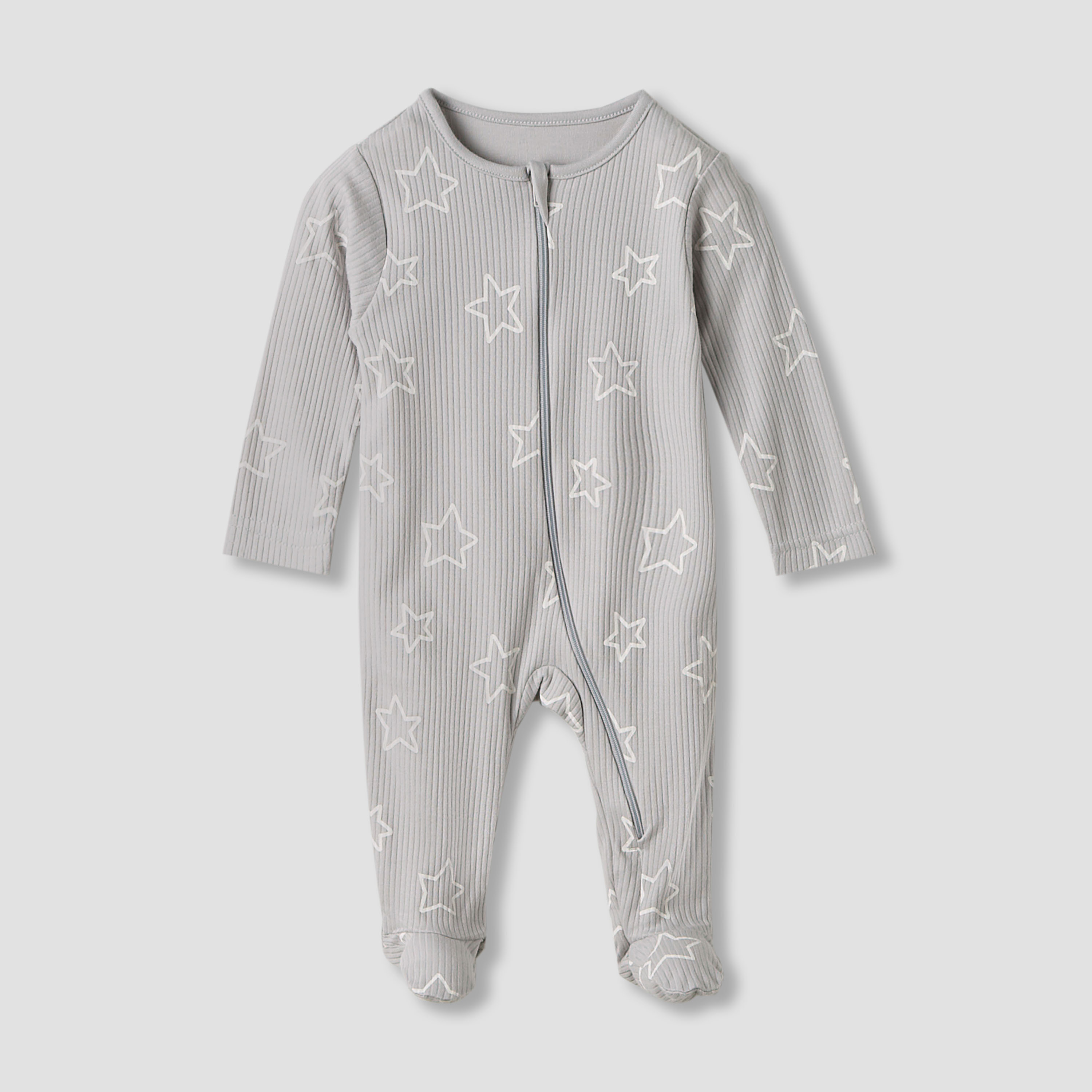 Juniors Round Neck Sleepsuit with Print - Cotton - Long Sleeves - Set of 3-baby-boys-clothing-nightwear-sleepsuits-image-2