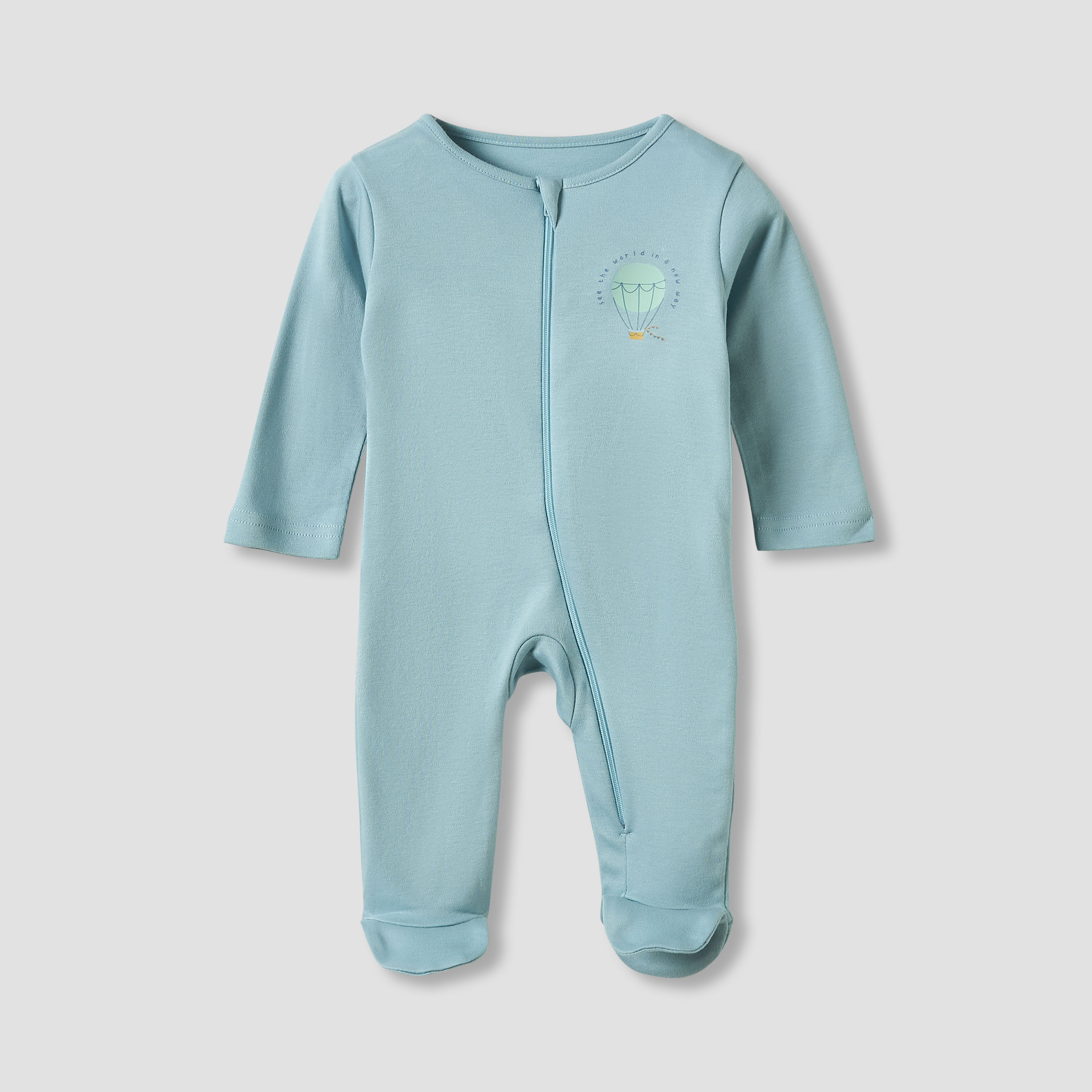 بدلات نوم بياقة مستديرة ومغلقة القدمين - أكمام طويلة - قطن من جونيورز - طقم 3 قطع-baby-boys-clothing-nightwear-sleepsuits-image-3