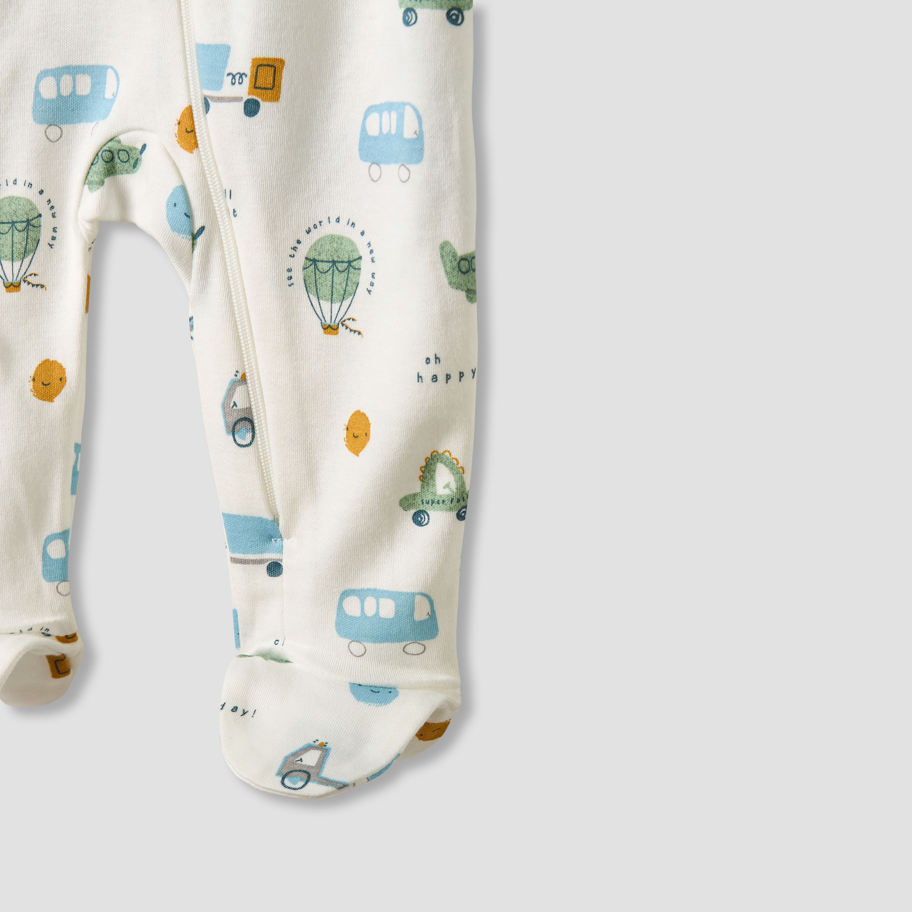 بدلات نوم بياقة مستديرة ومغلقة القدمين - أكمام طويلة - قطن من جونيورز - طقم 3 قطع-baby-boys-clothing-nightwear-sleepsuits-image-6