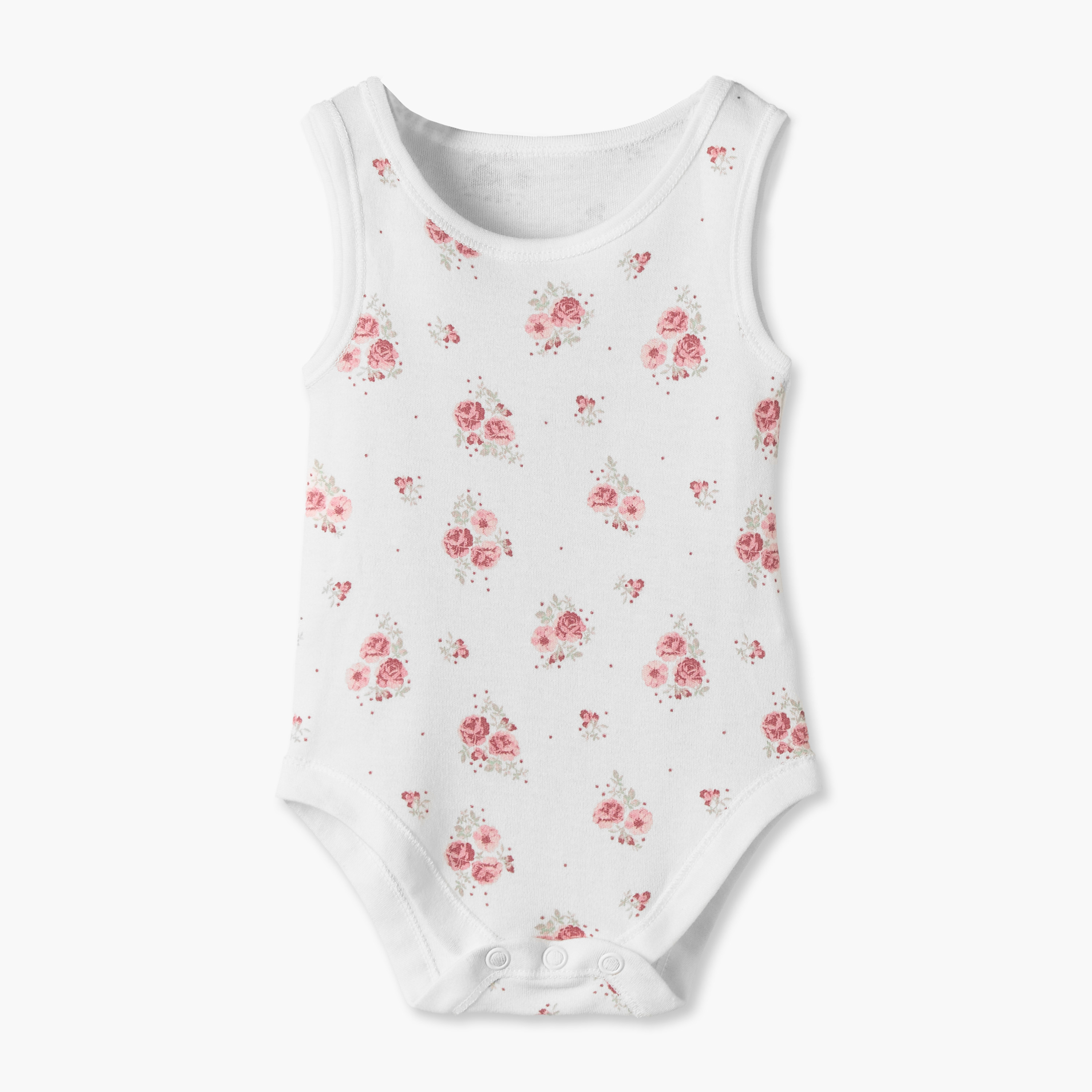 Pack of 5 Juniors Crew Neck Sleeveless Bodysuit with Floral Print-baby-girls-clothing-bodysuits-image-2