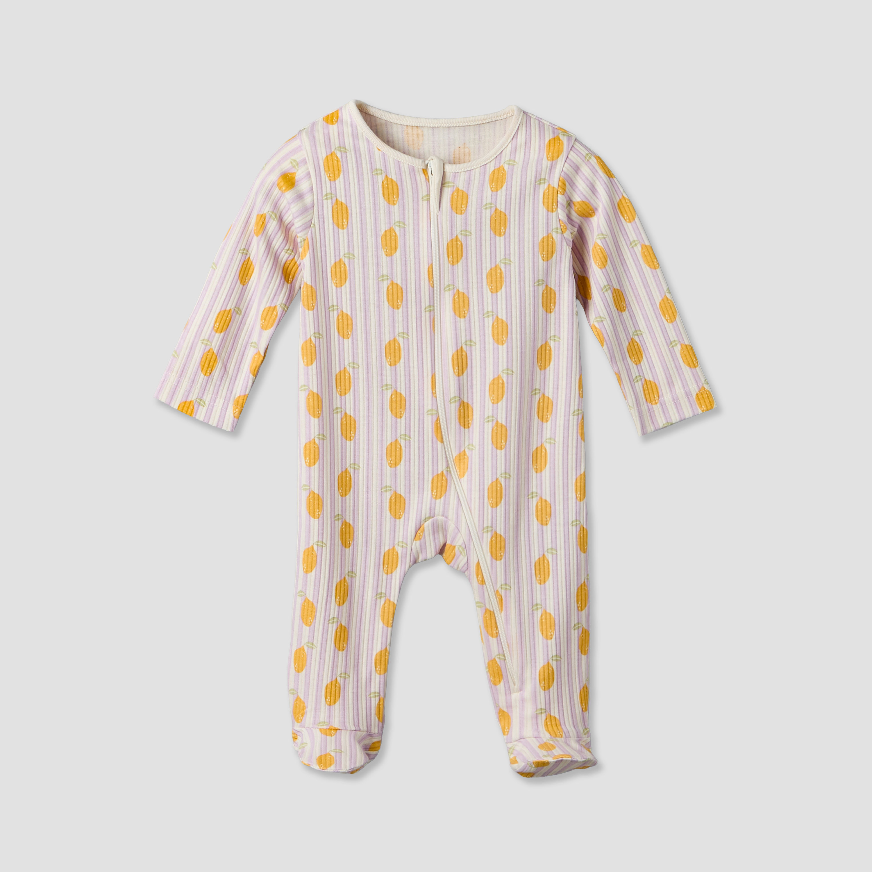Pack of 3 Juniors Cotton Round Neck Long Sleeves Sleepsuit with Zip Closure-baby-girls-clothing-nightwear-sleepsuits-image-3