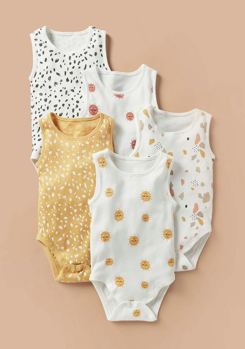 Juniors Printed Sleeveless Bodysuit - Set of 5-Bodysuits-image-0
