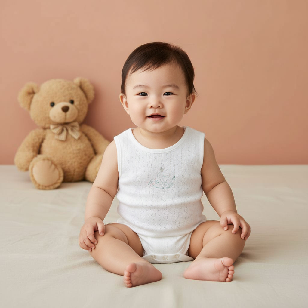 Juniors Round Neck Bodysuit with Snap Button Closure - Cotton - Sleeveless - Set of 5-promo_babyshop_Buy2for115_OMN130126-image-8