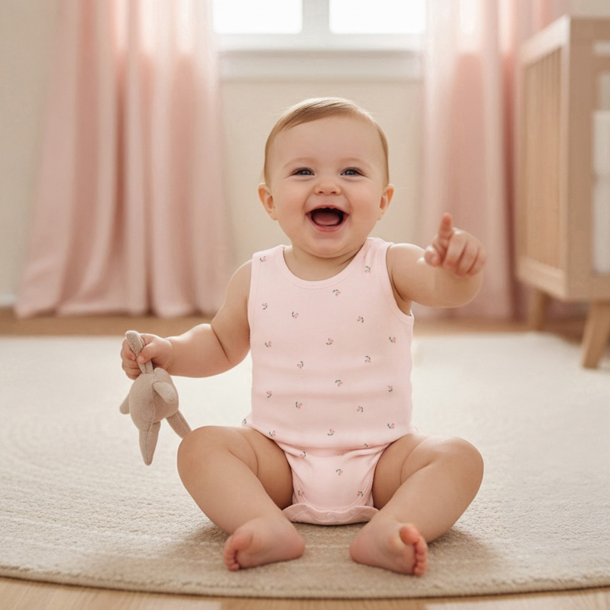 Juniors Round Neck Bodysuit with Snap Button Closure - Cotton - Sleeveless - Set of 5-promo_babyshop_Buy2for115_OMN130126-image-9