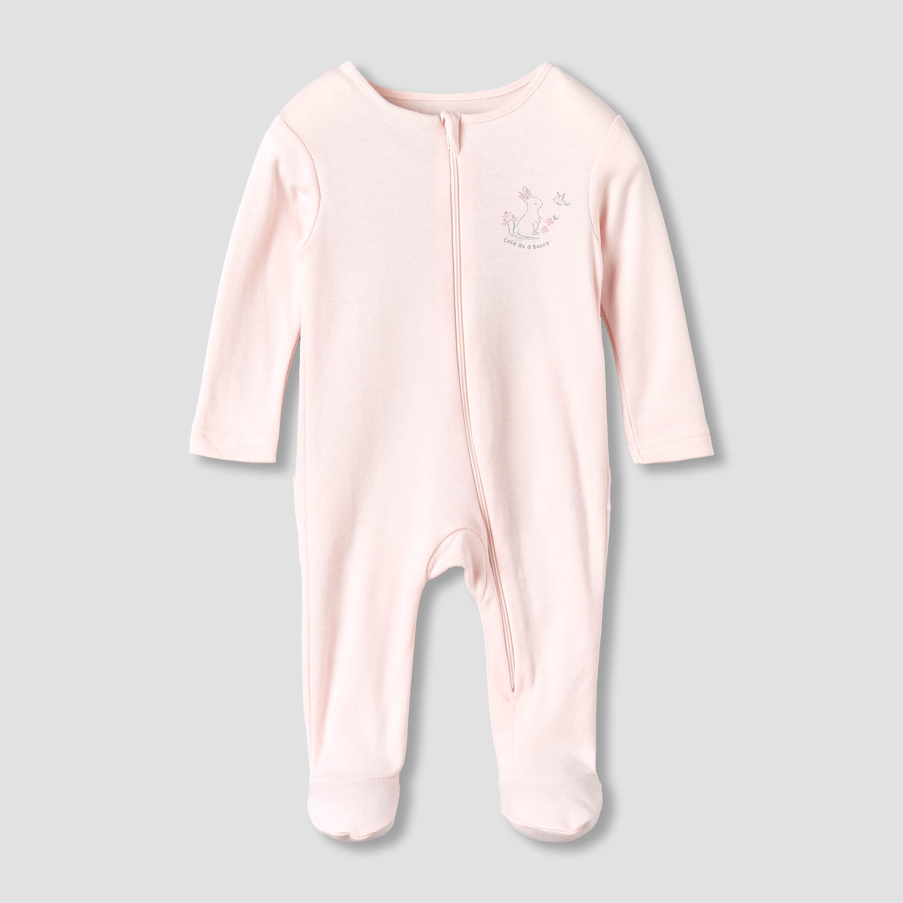 Pack of 5 Juniors Cotton Round Neck Long Sleeves Sleepsuit with Zip Closure-baby-girls-clothing-nightwear-sleepsuits-image-3