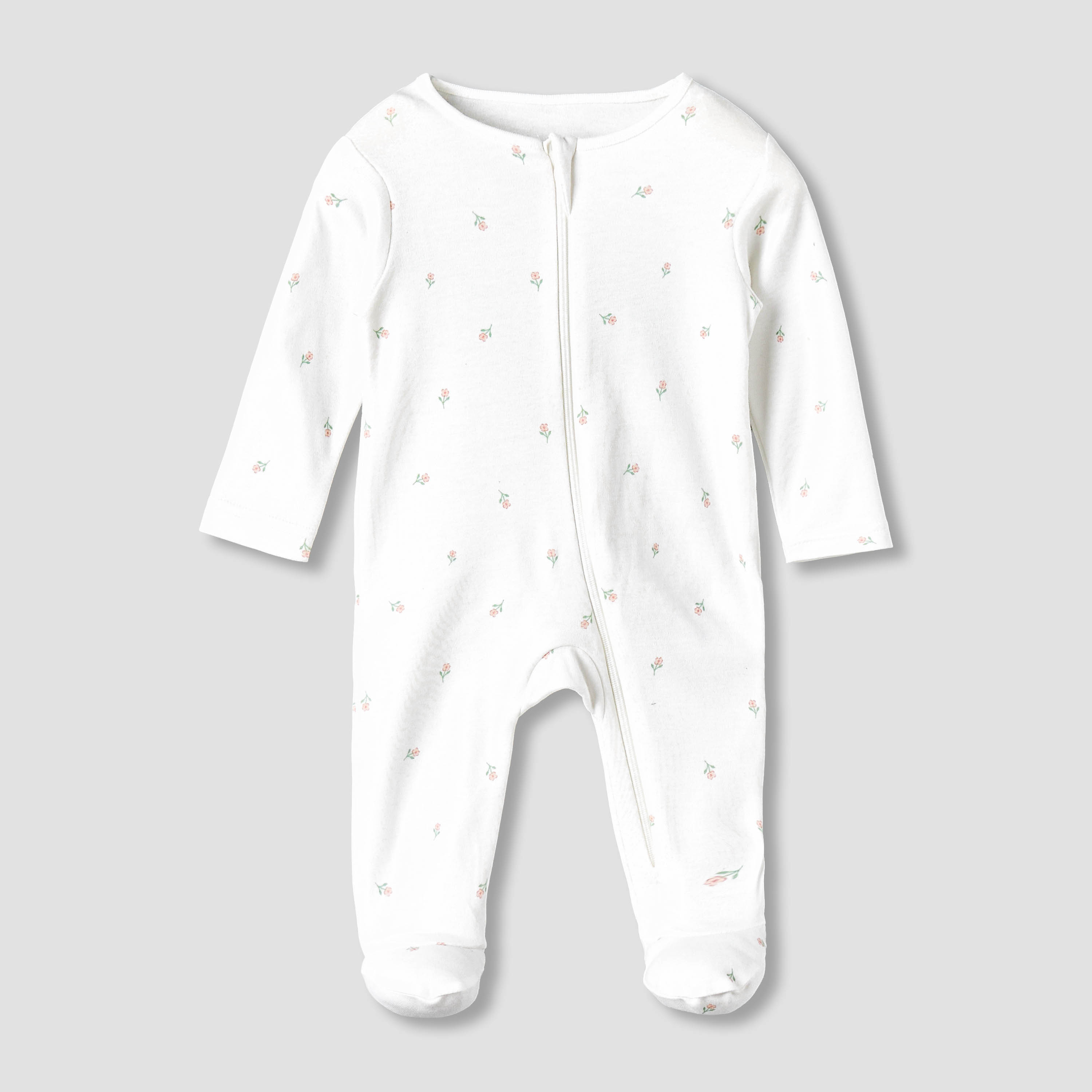 Pack of 5 Juniors Cotton Round Neck Long Sleeves Sleepsuit with Zip Closure-baby-girls-clothing-nightwear-sleepsuits-image-4