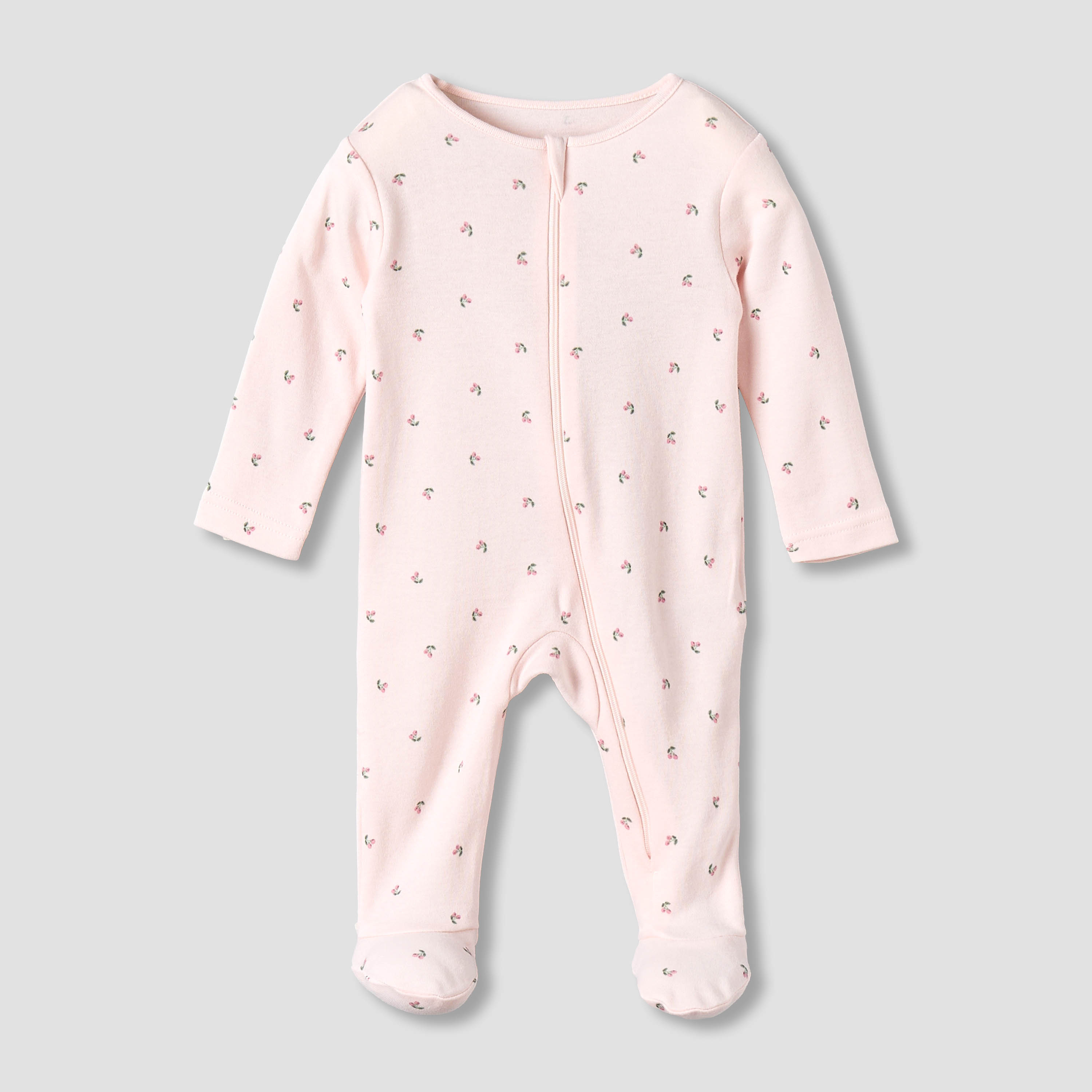Pack of 5 Juniors Cotton Round Neck Long Sleeves Sleepsuit with Zip Closure-baby-girls-clothing-nightwear-sleepsuits-image-5