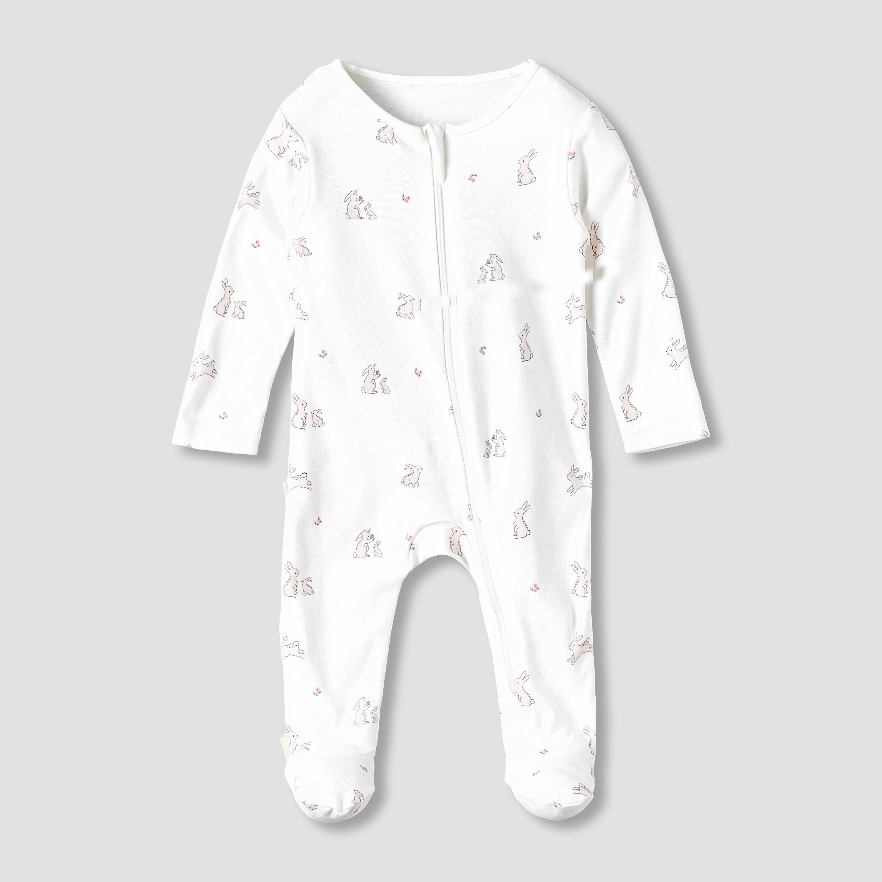 Pack of 5 Juniors Cotton Round Neck Long Sleeves Sleepsuit with Zip Closure-baby-girls-clothing-nightwear-sleepsuits-image-6