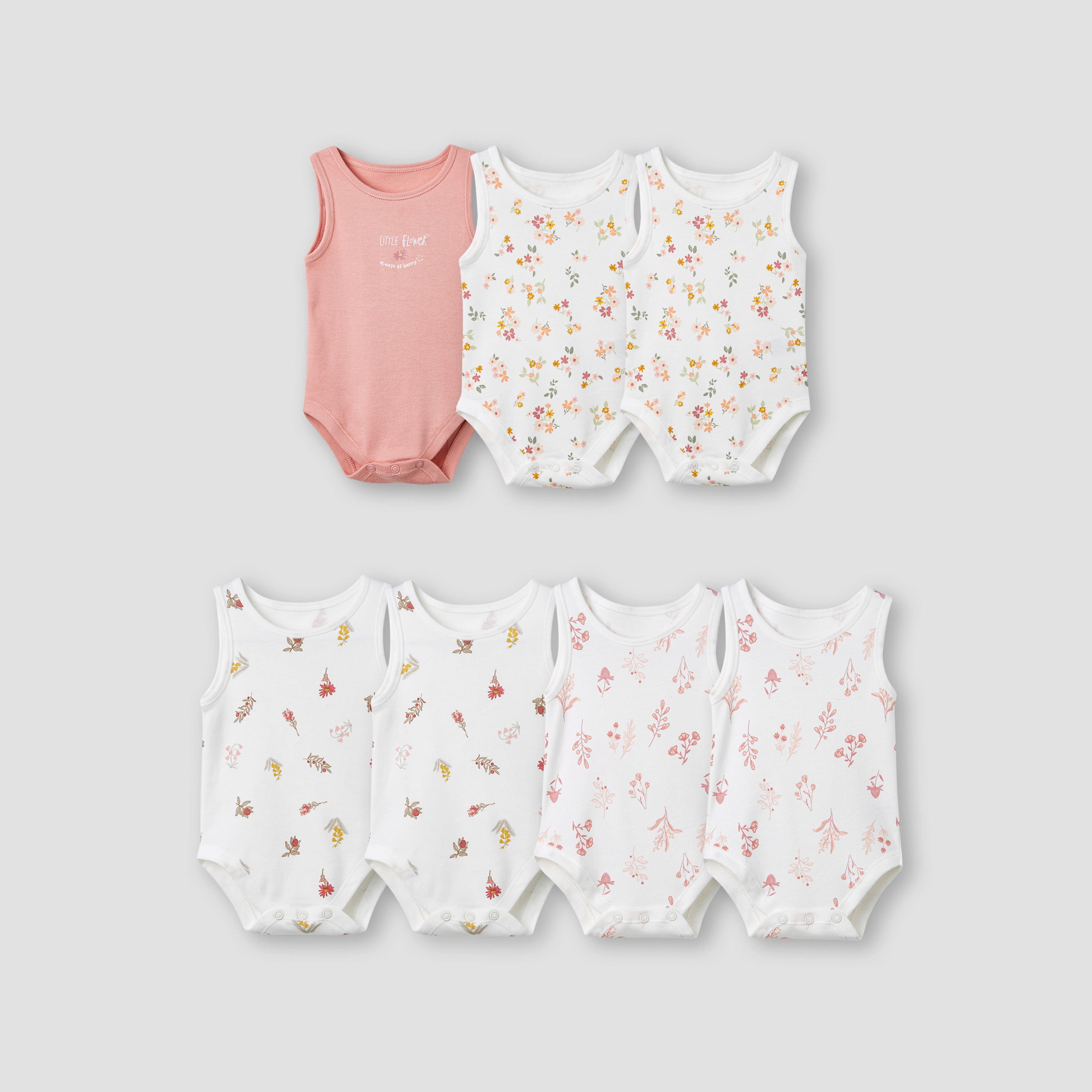 Juniors Assorted Sleeveless Bodysuit - Set of 7-baby-girls-clothing-multipacks-image-1