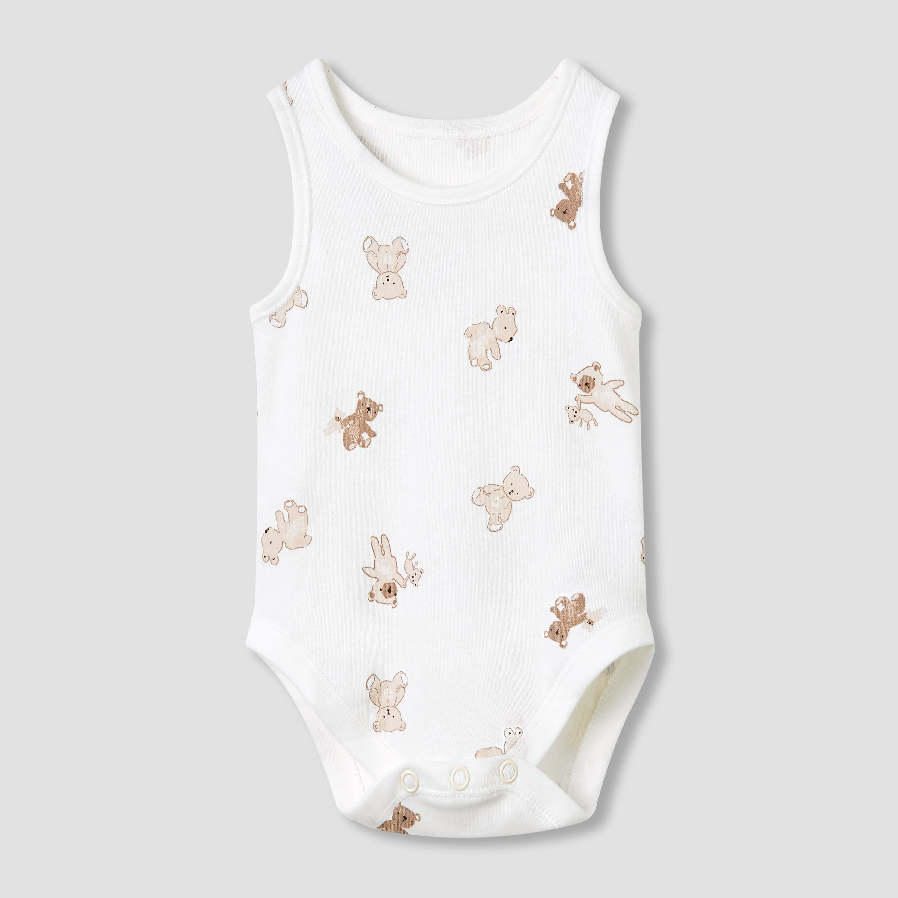 Juniors Round Neck Bodysuit with Snap Button Closure - Cotton - Sleeveless - Set of 5-baby-boys-clothing-bodysuits-image-4