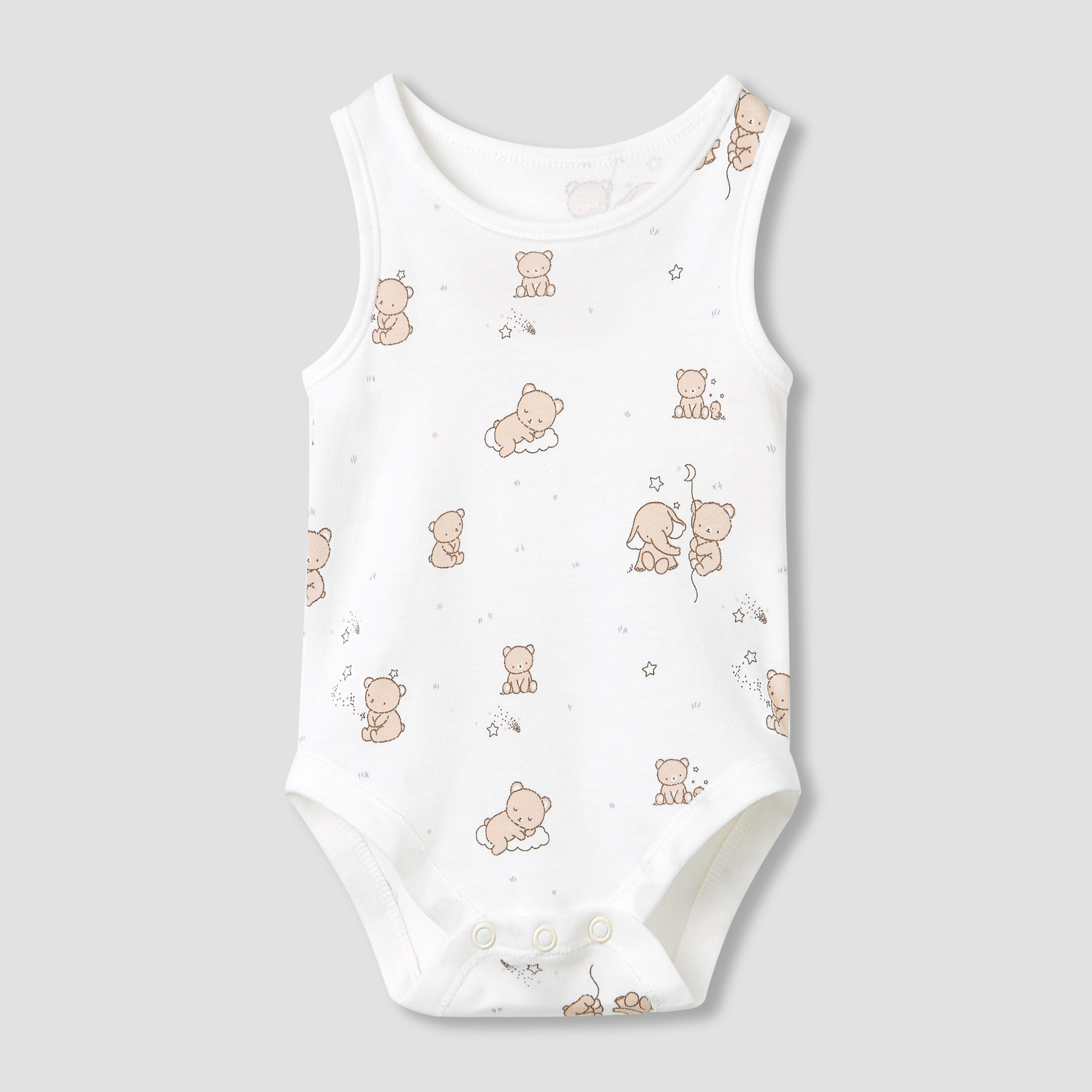 Juniors Round Neck Bodysuit with Snap Button Closure - Cotton - Sleeveless - Set of 5-baby-boys-clothing-bodysuits-image-6