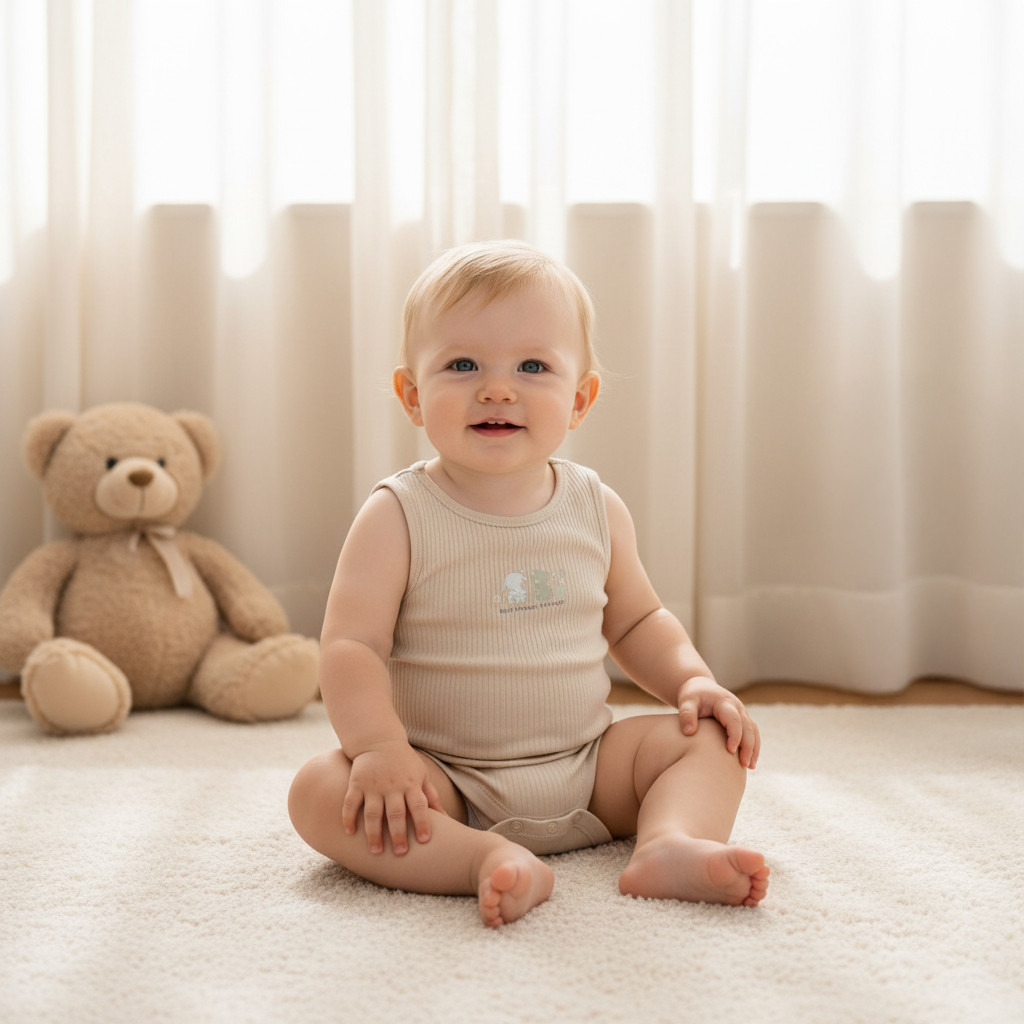 Juniors Round Neck Bodysuit with Snap Button Closure - Cotton - Sleeveless - Set of 5-baby-boys-clothing-bodysuits-image-8