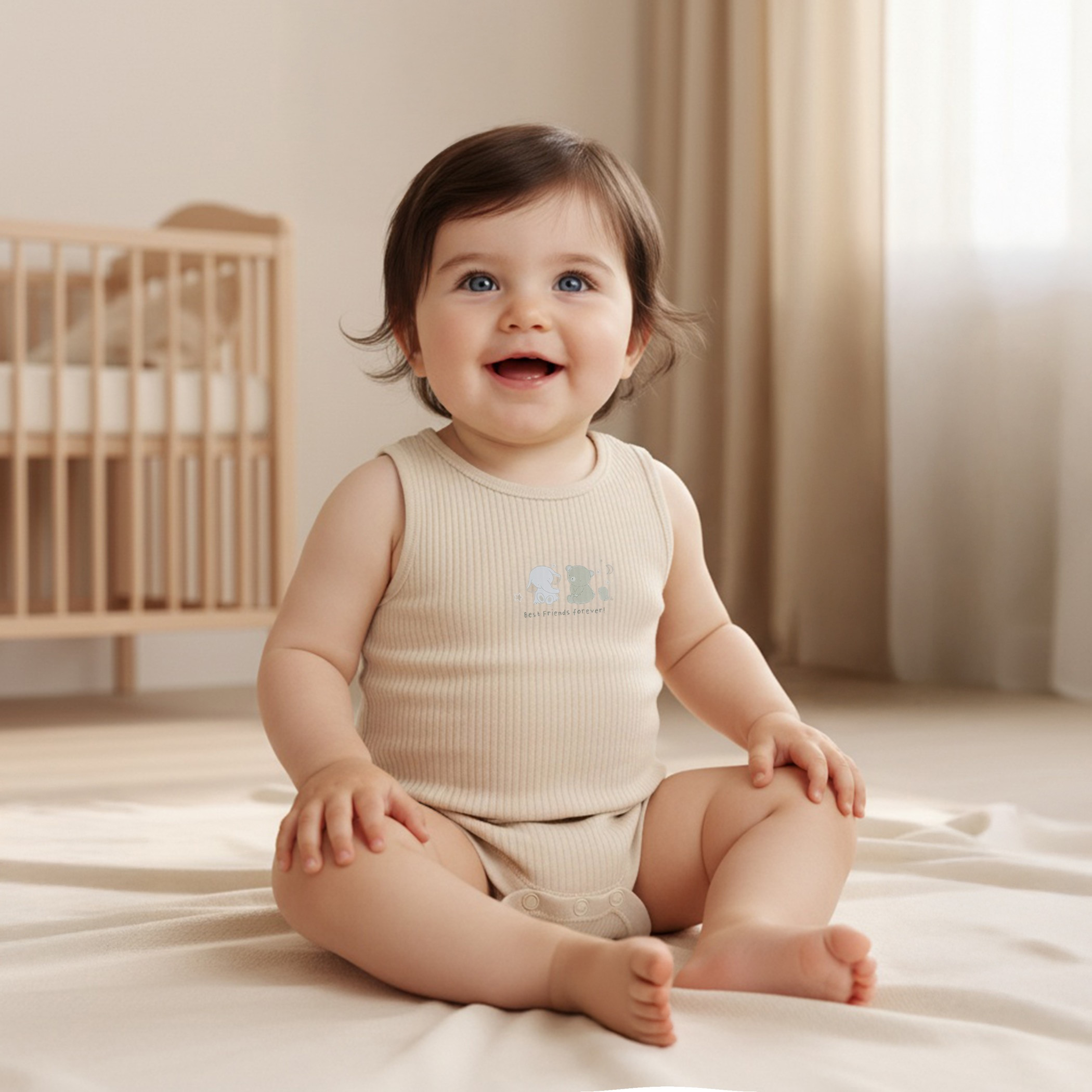 Juniors Round Neck Bodysuit with Snap Button Closure - Cotton - Sleeveless - Set of 5-baby-boys-clothing-bodysuits-image-9