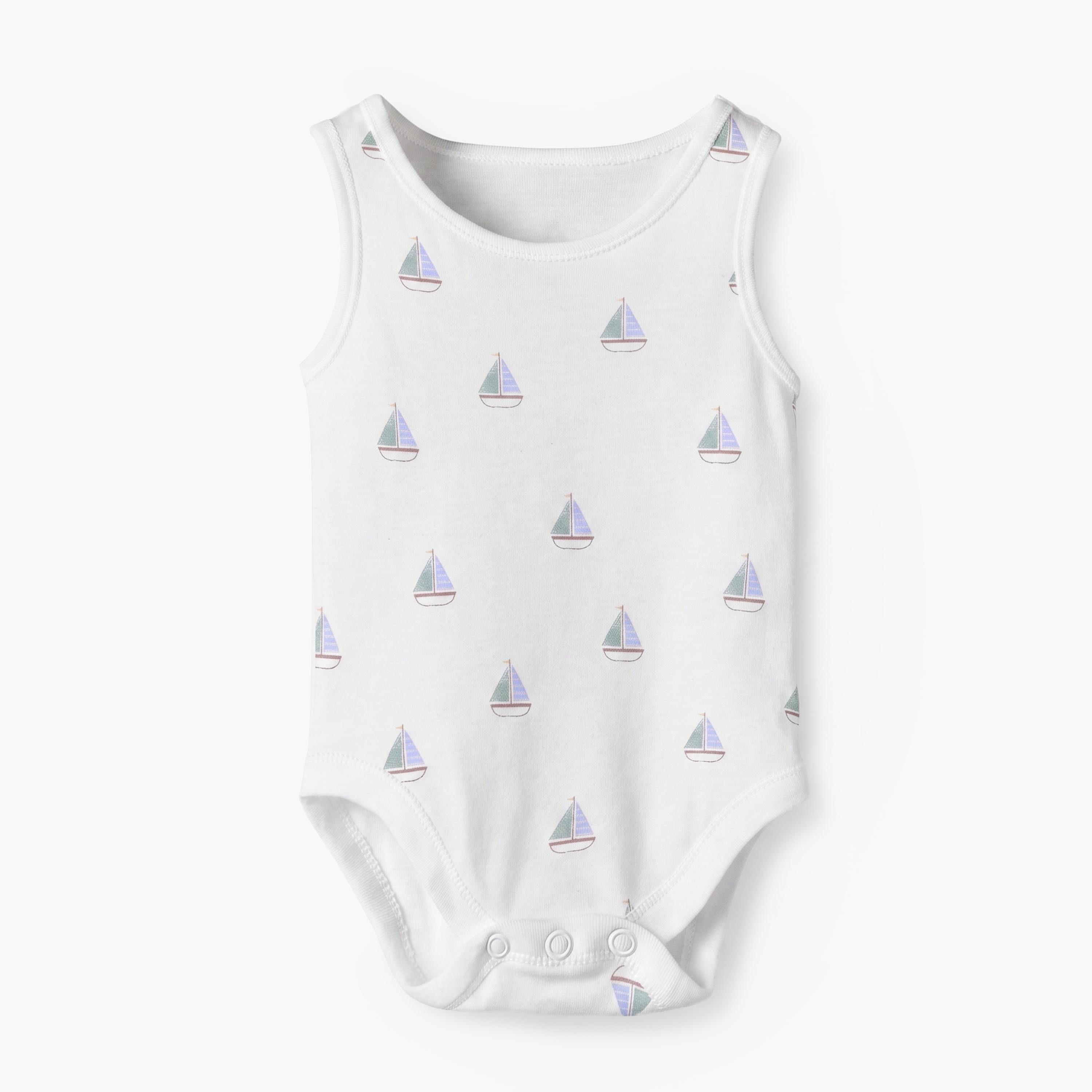 Pack of 5 Juniors Crew Neck Sleeveless Bodysuit with Nautical Print-baby-boys-clothing-bodysuits-image-7